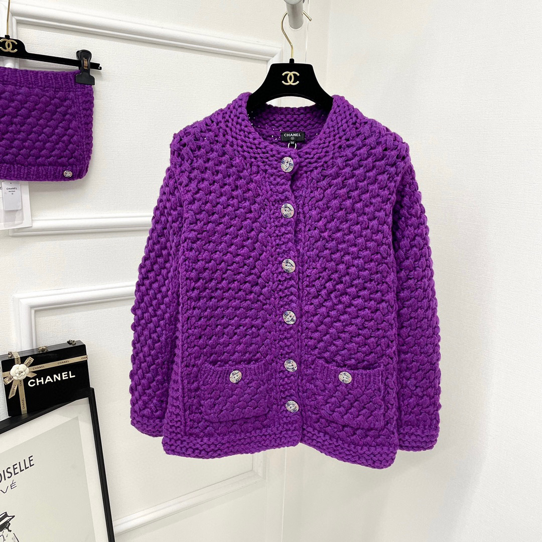 Chanel Purple Bra Long Sleeve Cardigan Jacket Ngvp #nigo6615