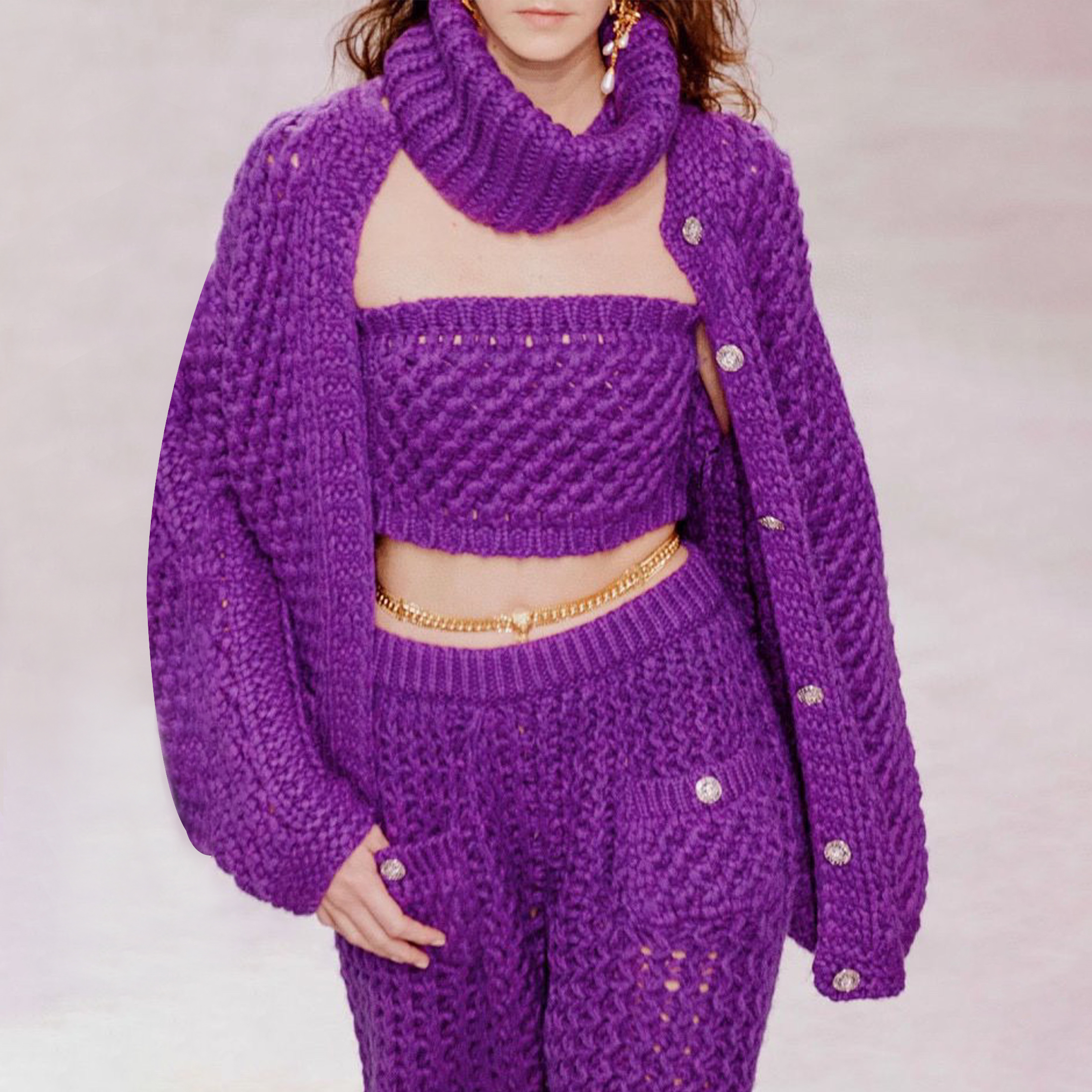 Chanel Purple Bra Long Sleeve Cardigan Jacket Ngvp #nigo6615