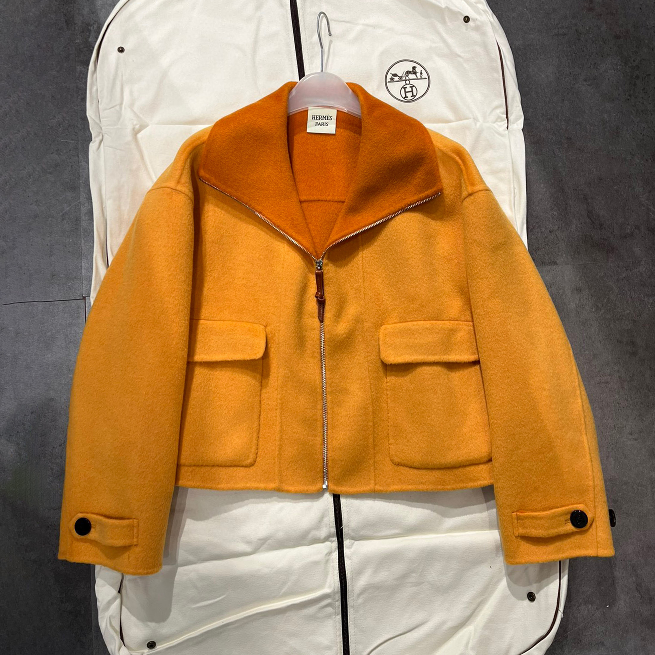 Hermes Loose Two Color Cashmere Jacket Ngvp #nigo6599