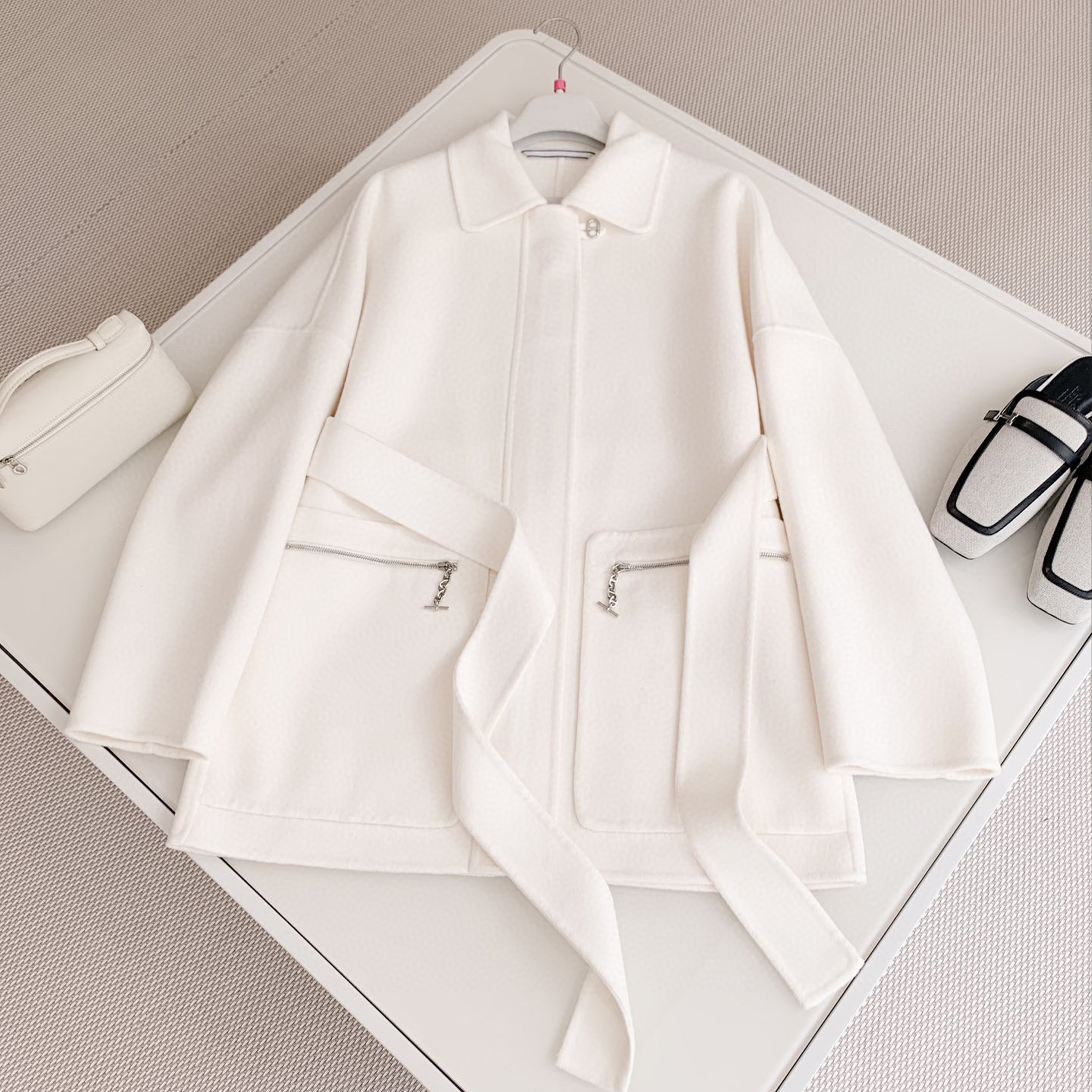 Hermes Zipper Pocket Cashmere Coat Ngvp #nigo6611