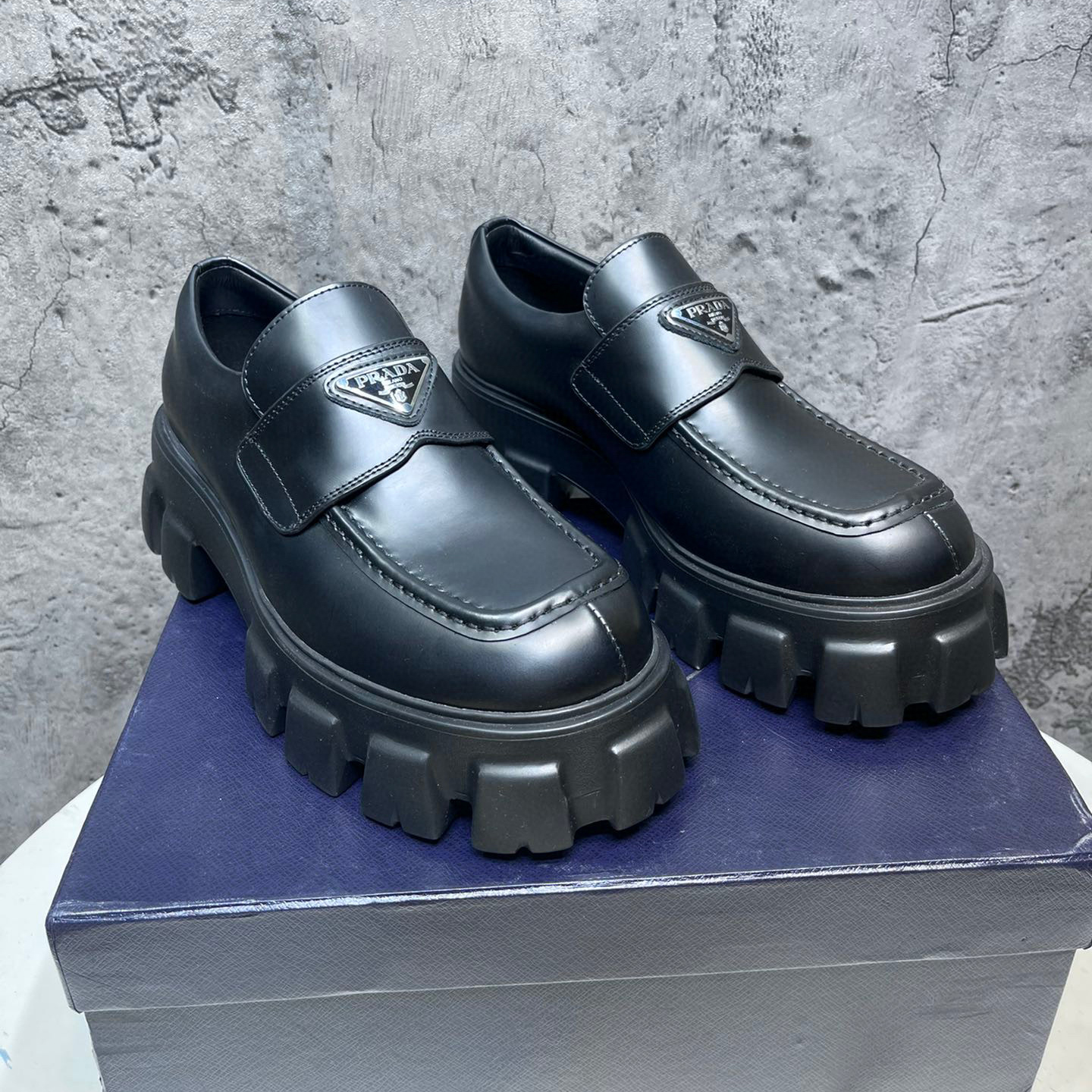 Prada Monolith Men's Leather With Thick Shoes #nigo21838