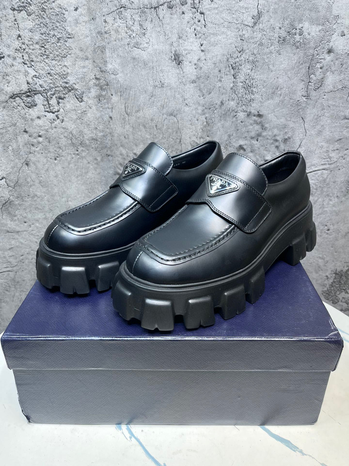 Prada Monolith Men's Leather With Thick Shoes #nigo21838