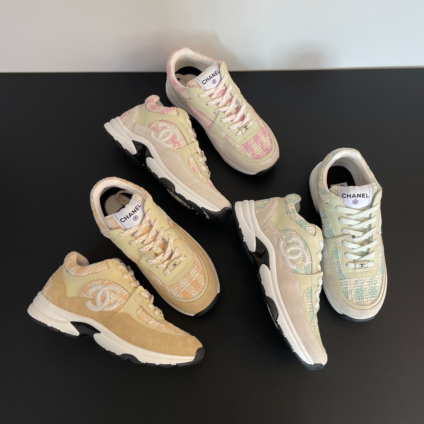 Chanel Tweed Low Top Sneakers Shoes #nigo96511