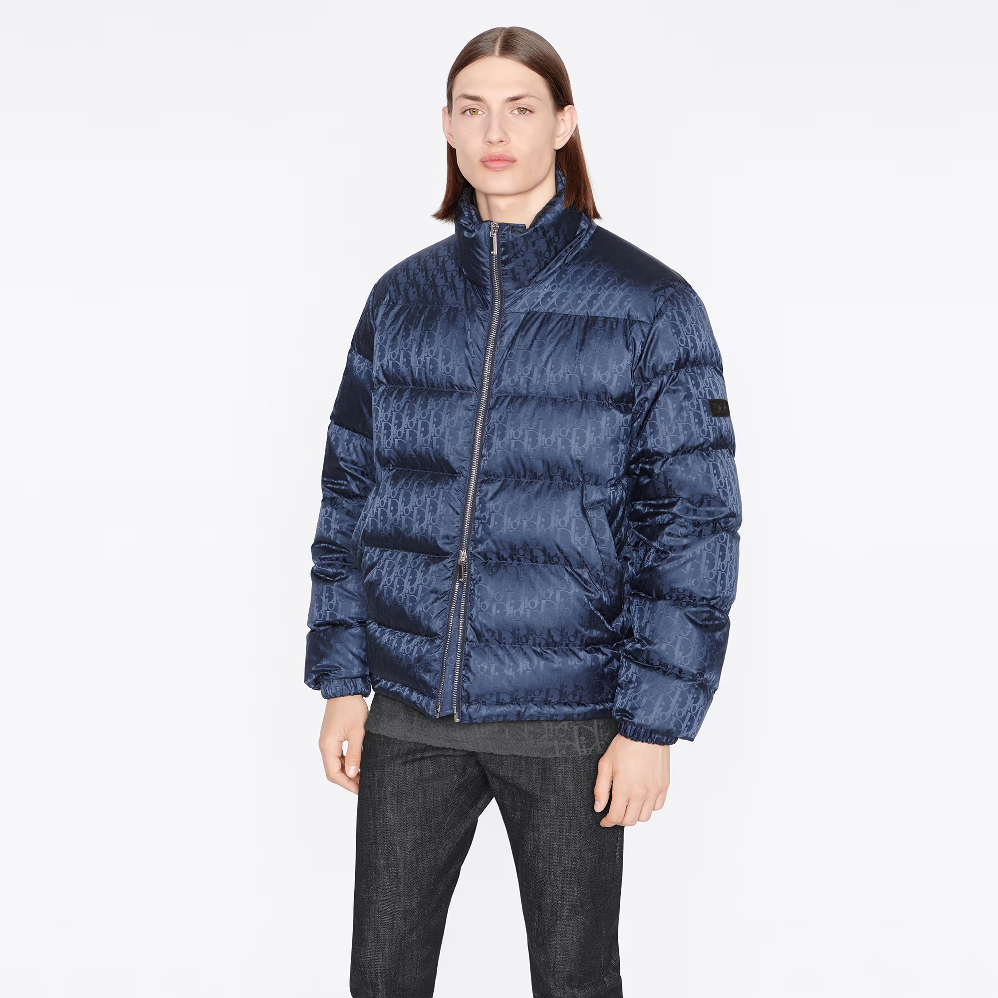 Dior Oblique Long Sleeve Zip Puffer Down Jacket #nigo96496