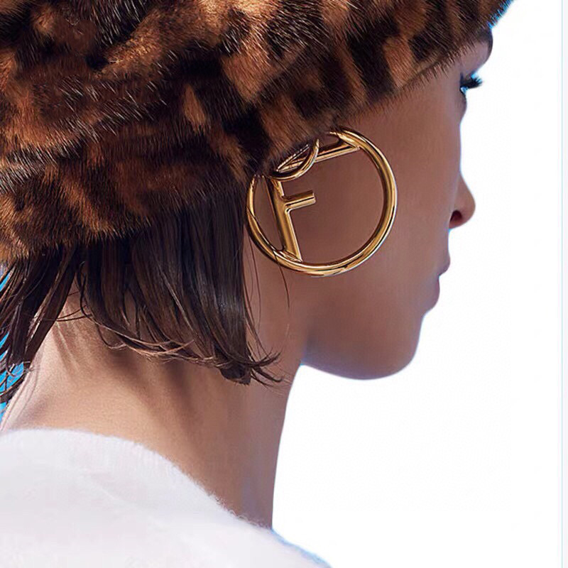 Fendi F Is Plain Ring Letter Earrings #nigo21842