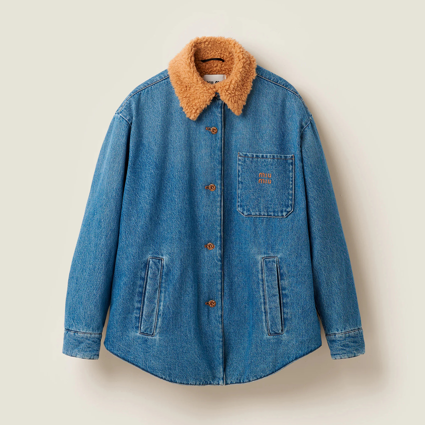 MiuMiu Fleece Collar Denim Jacket #nigo96519