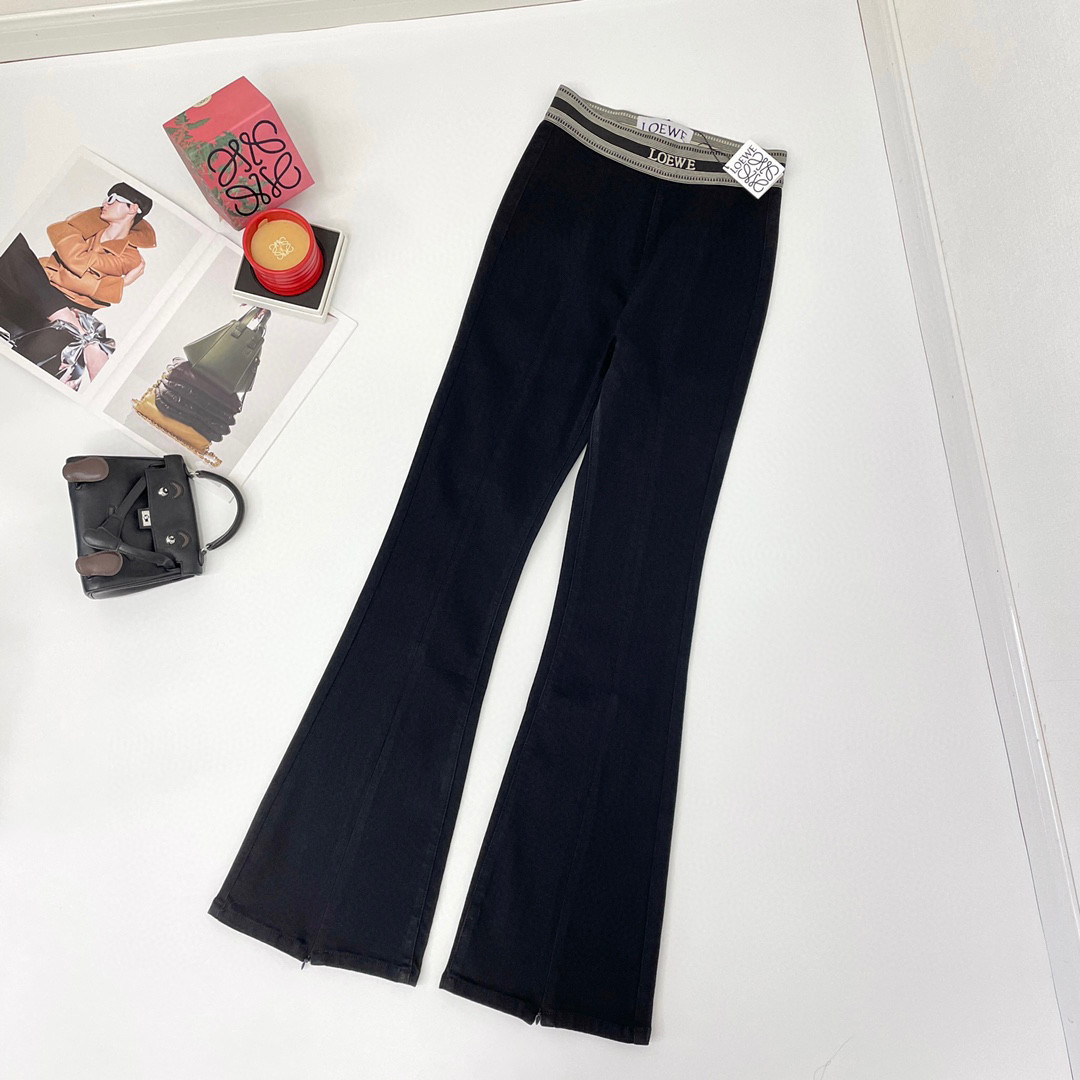 Loewe Black Elastic Denim Pants #nigo21847