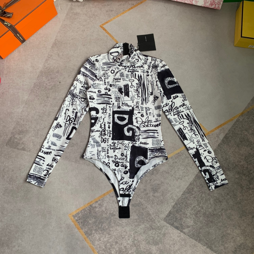 Dolce&Gabbana One Piece Long Sleeved Printed Swimsuit #nigo21854