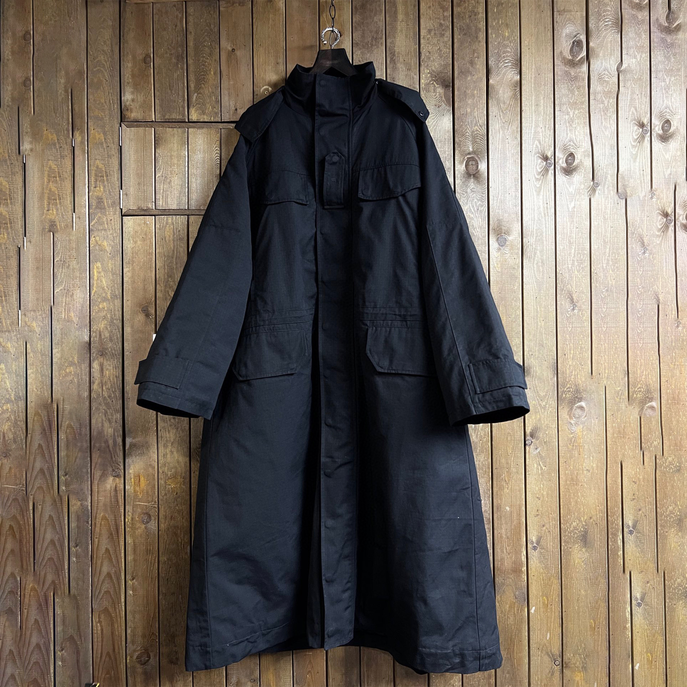 Balenciaga Black Long Loose Hooded Work Coat Ngvp #nigo6658