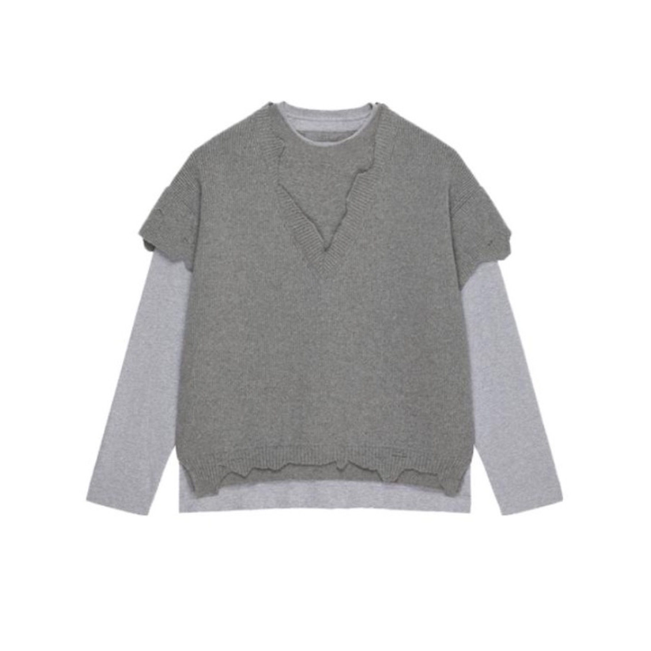 Givenchy Gray Layered Crew Neck Long Sleeve Sweatshirt Ngvp #nigo6629