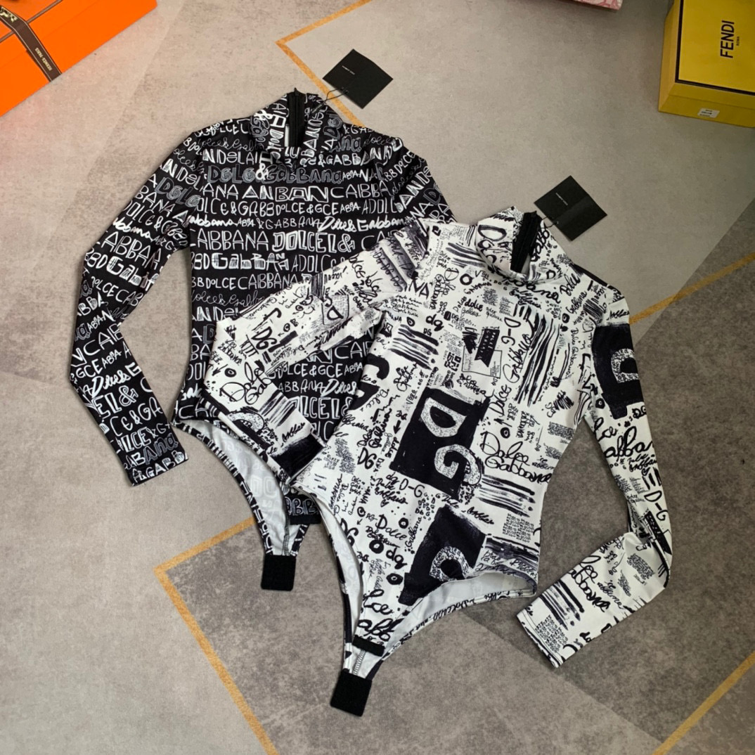 Dolce&Gabbana One Piece Long Sleeved Printed Swimsuit #nigo21854