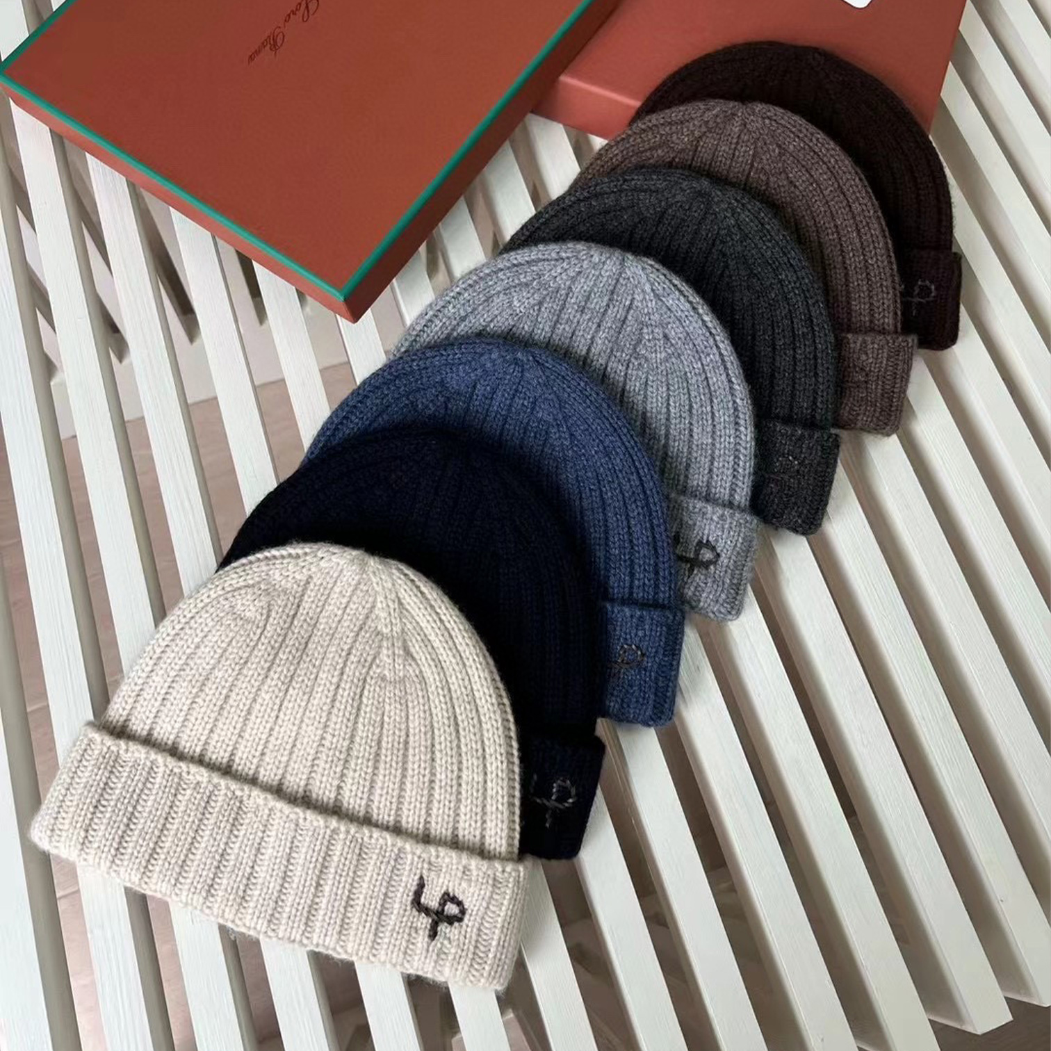 Loro Piana Cashmere Knit Hat Scarf Set #nigo6664