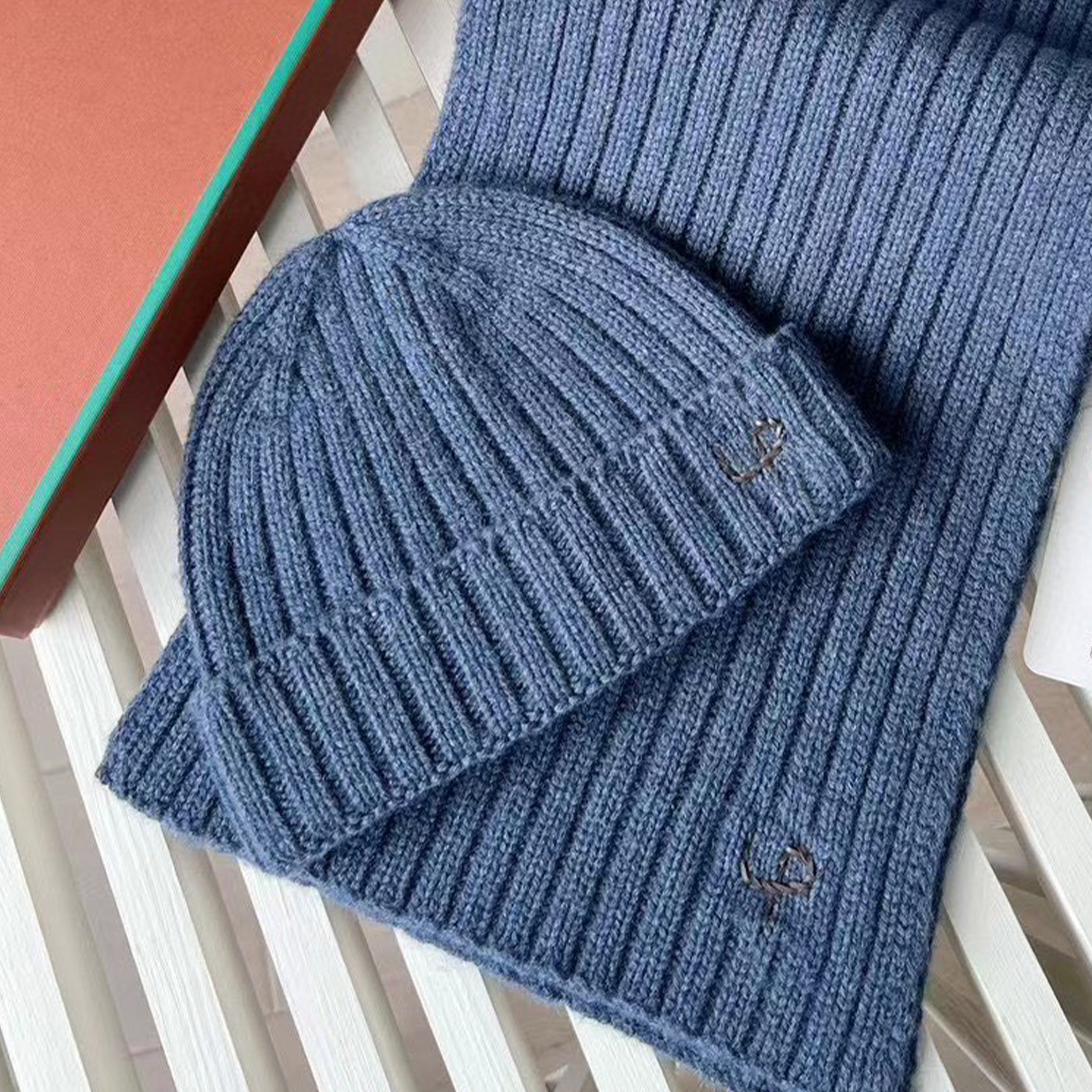 Loro Piana Cashmere Knit Hat Scarf Set #nigo6664