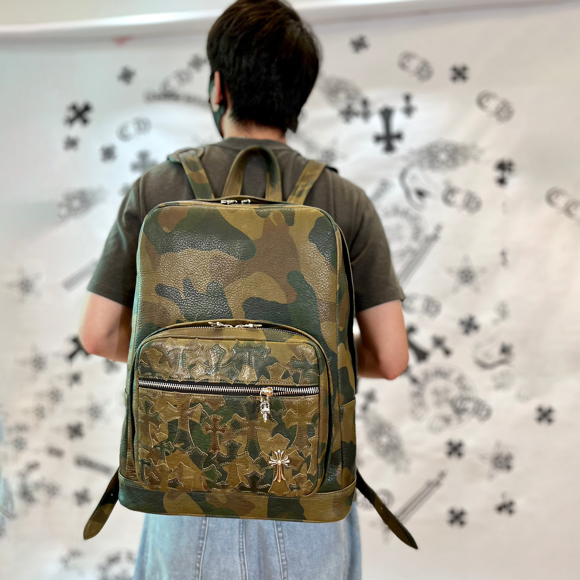 Chrome Hearts Grade Leather Printed Backpack Bag #nigo21876