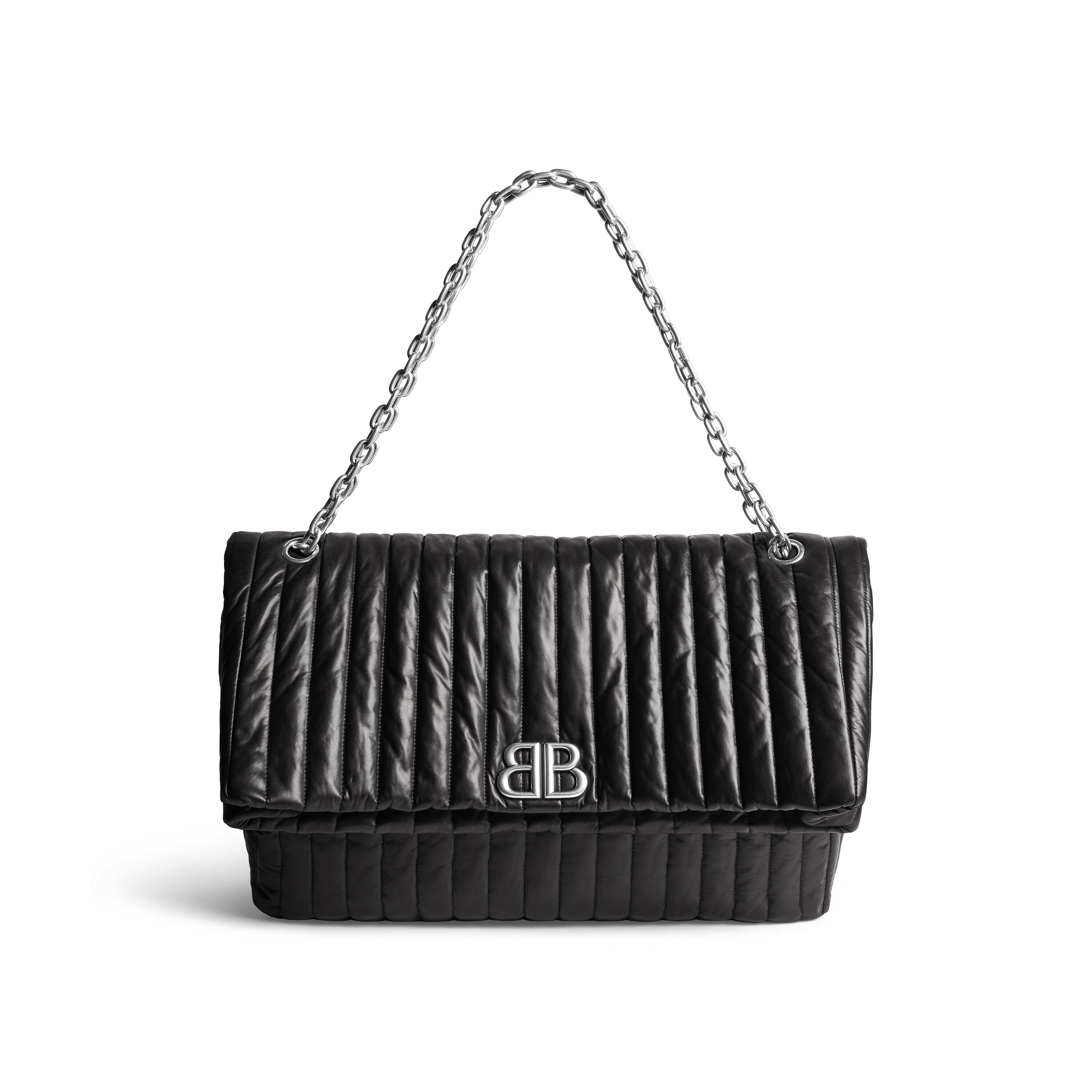 Balenciaga MONACO Leather Striped Chain Bag #nigo21868