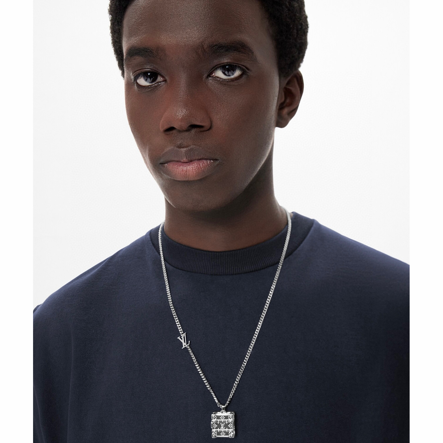 Louis Vuitton Lrunk Locket Silver Box Pendant Necklace #nigo21872