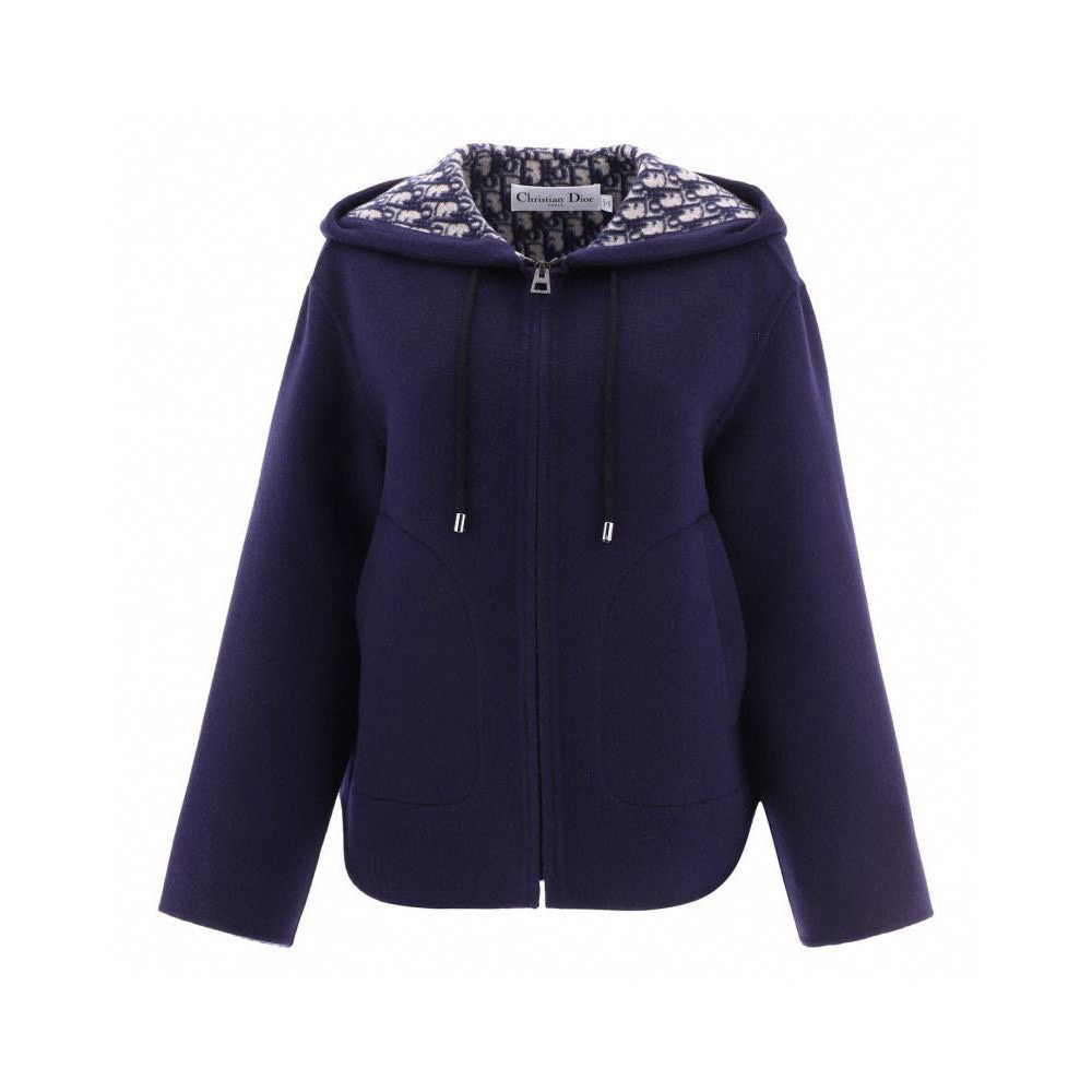 Dior Hooded Navy Blue Coat #nigo21869