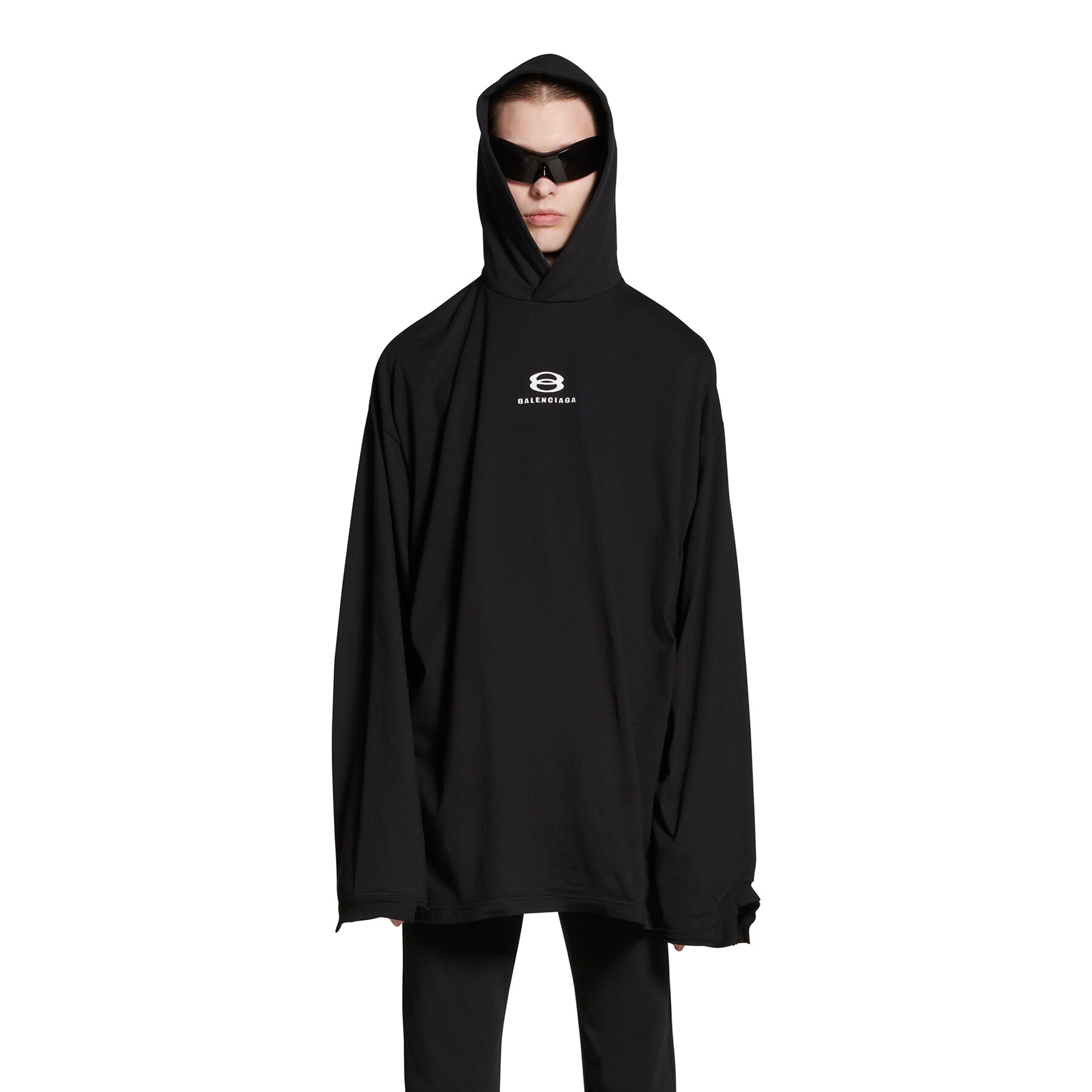 Balenciaga Unity Sports Icon Deconstructed Long Sleeved Loose Hooded Top #nigo21894