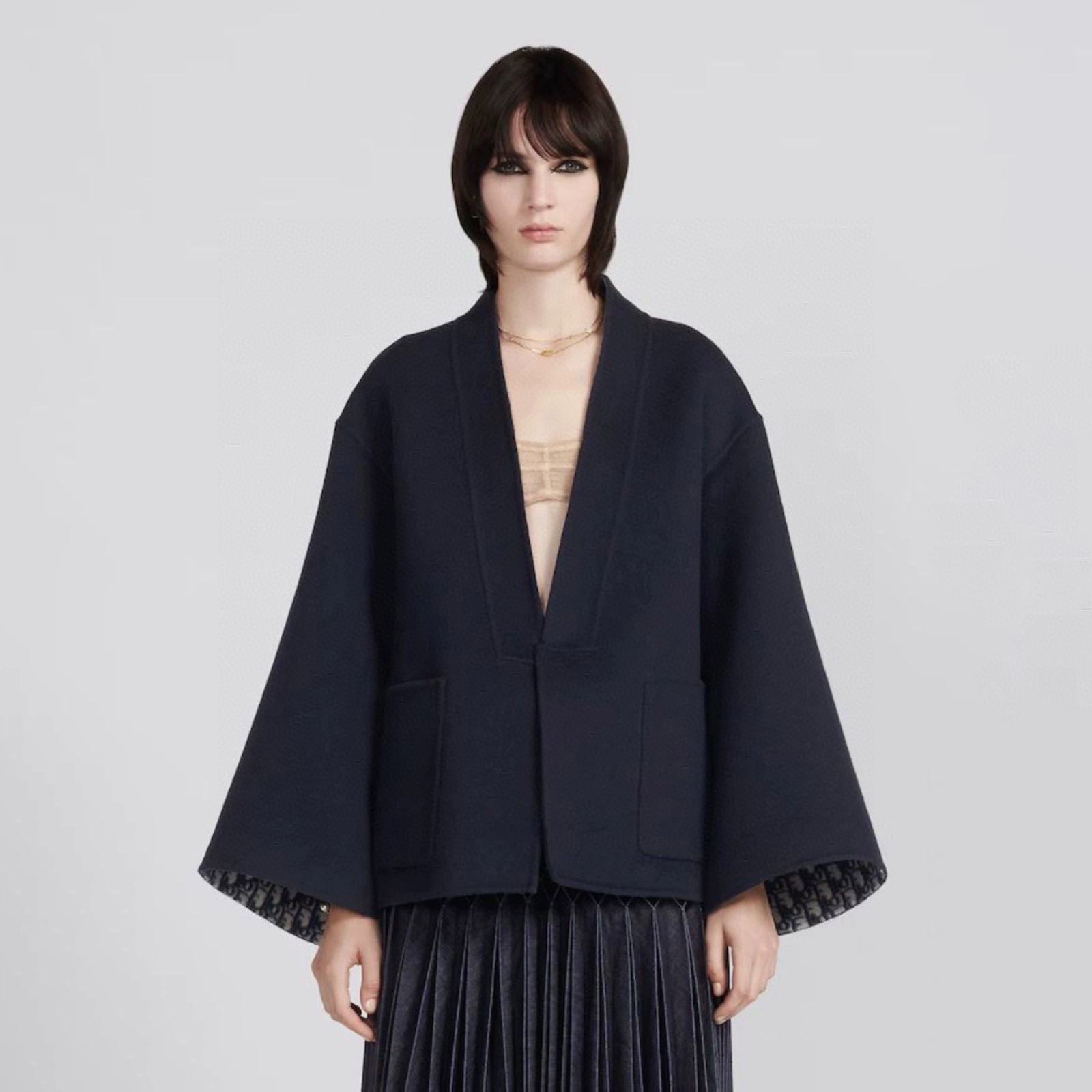 Dior Long Sleeved Waistband Cape Jacket #nigo21511