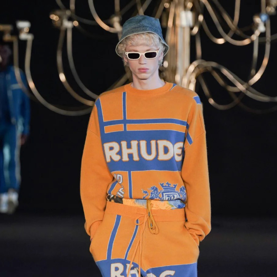 Rhude Jacquard Long Sleeve Knit Colour Block Sweater #nigo96533