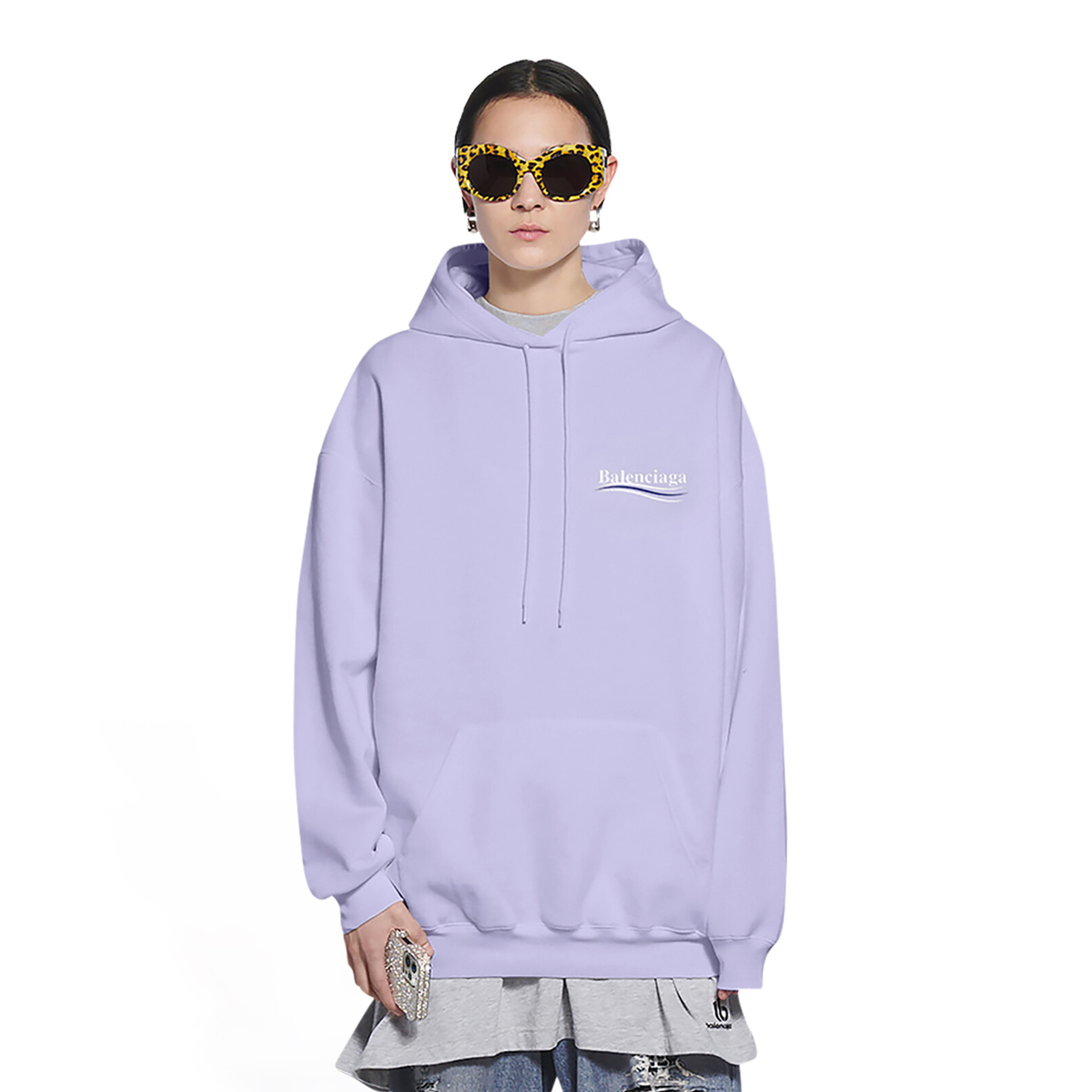 Balenciaga Political Campaign Hoodie Medium Fit In Purple #nigo96538