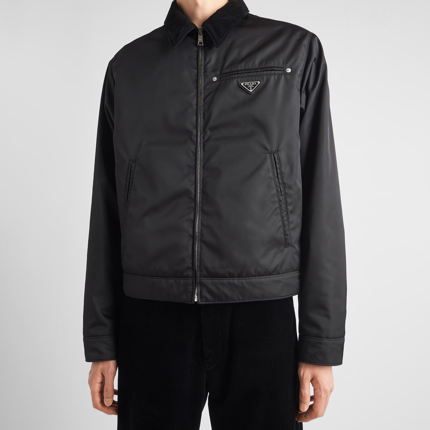 Prada Re-Nylon Blouson Jacket Lapel Long Sleeve Zip #nigo96546