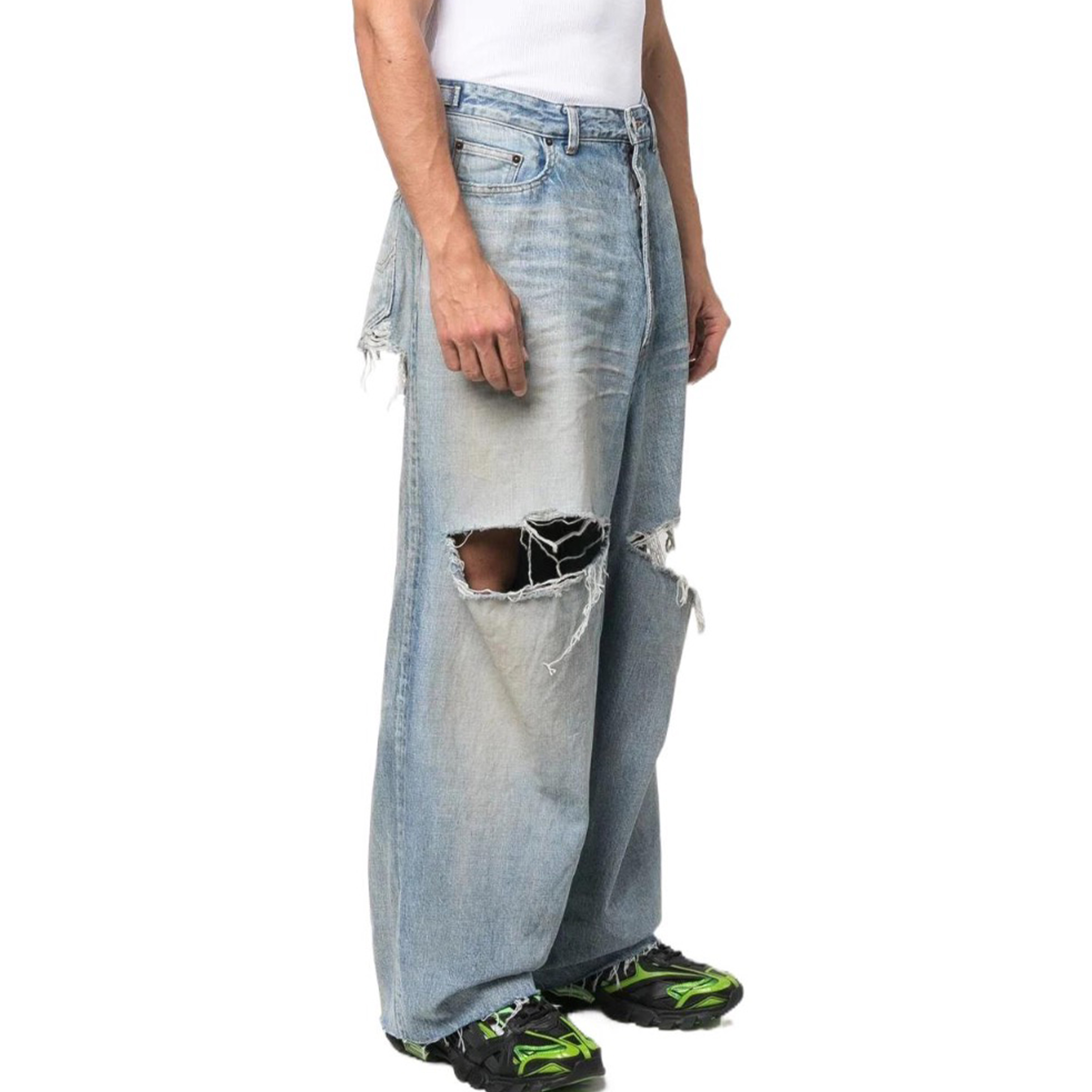 Balenciaga Washed And Worn-out Straight Leg Denim Pants Ngvp #nigo6676