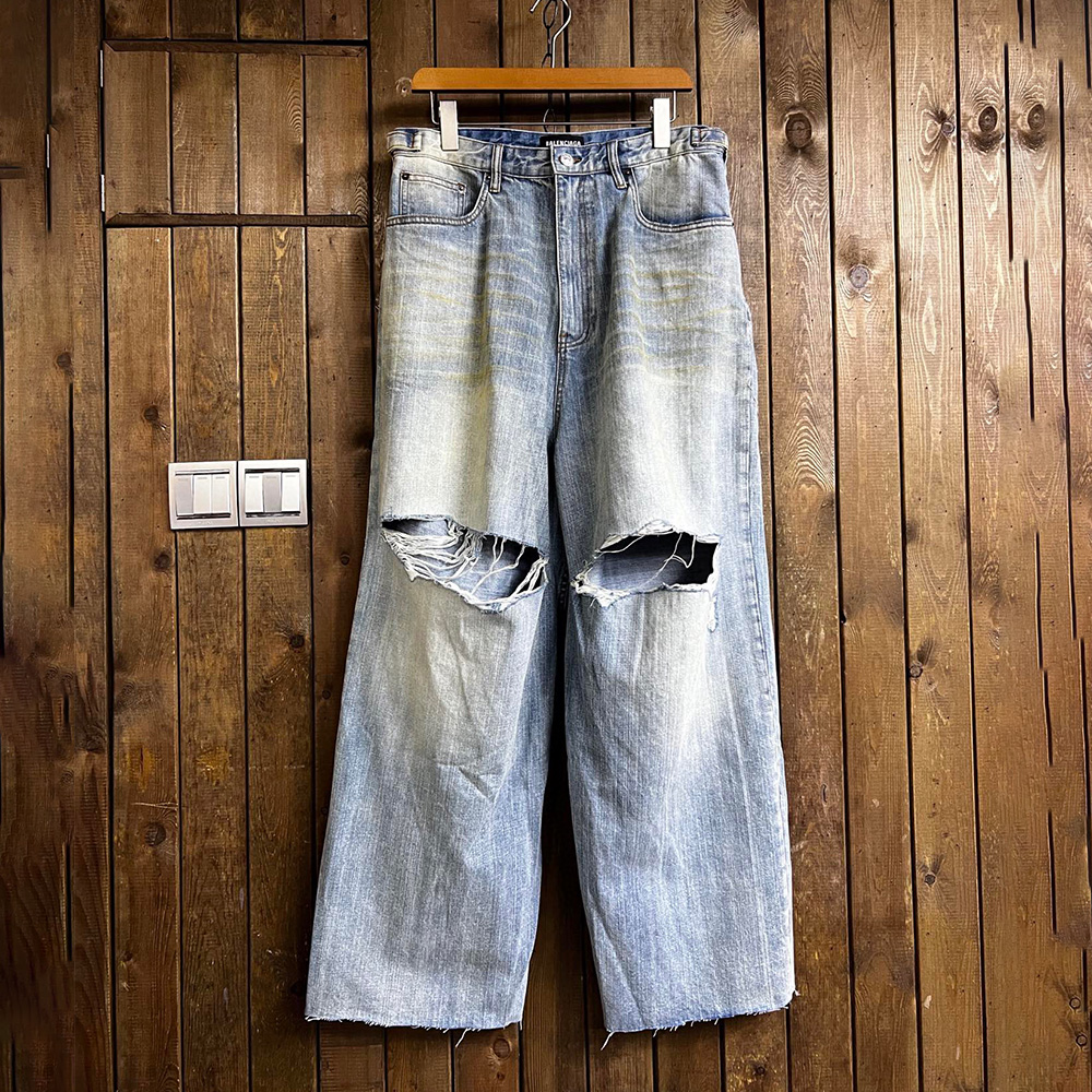 Balenciaga Washed And Worn-out Straight Leg Denim Pants Ngvp #nigo6676