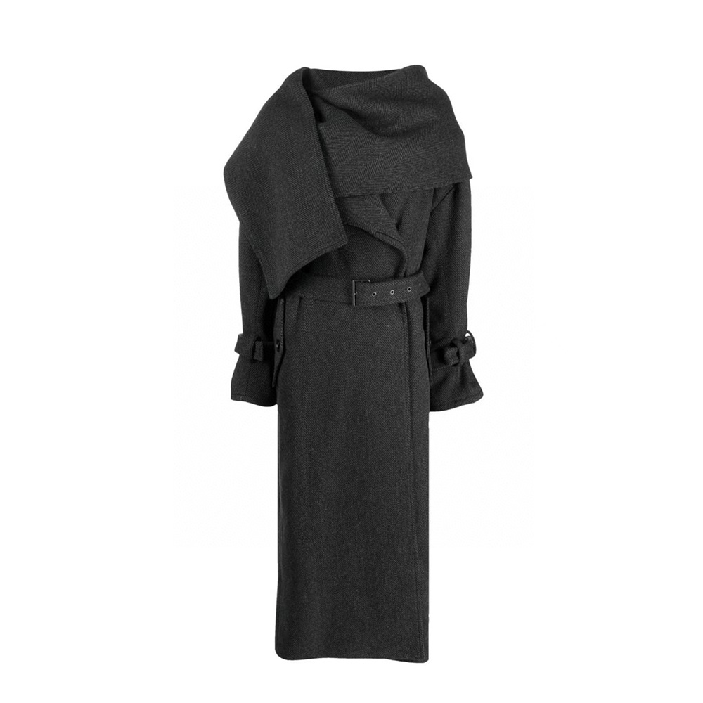 Acne Studios Herringbone Twill Knit Wool Blend Coat #nigo6674