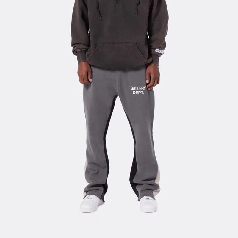 Gallery Dept Dark Grey Patchwork Cotton Drawstring Pants #nigo96556