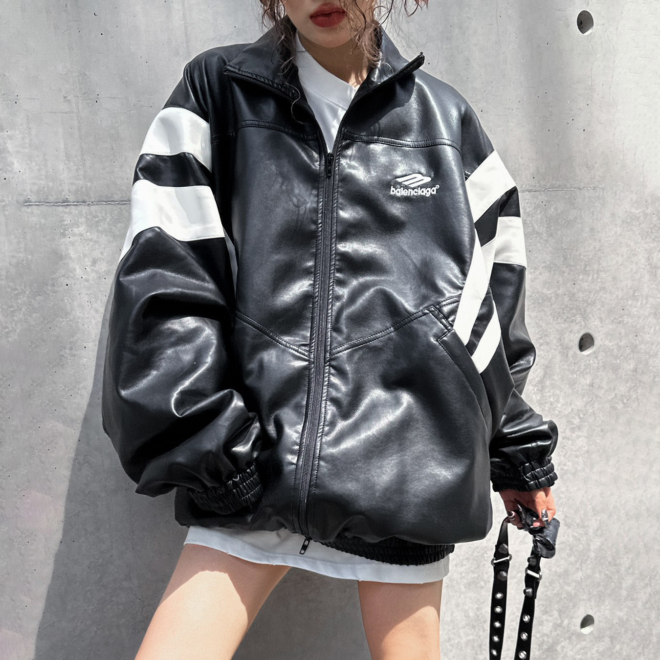 Balenciaga Leather Jacket With Loose Zipper #nigo96571