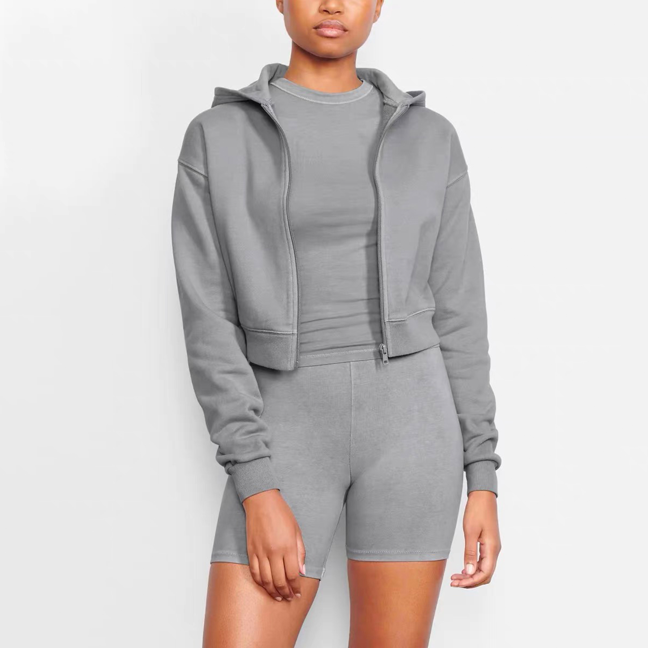 Skims Short Zipper Hooded Sweatshirt #nigo6678