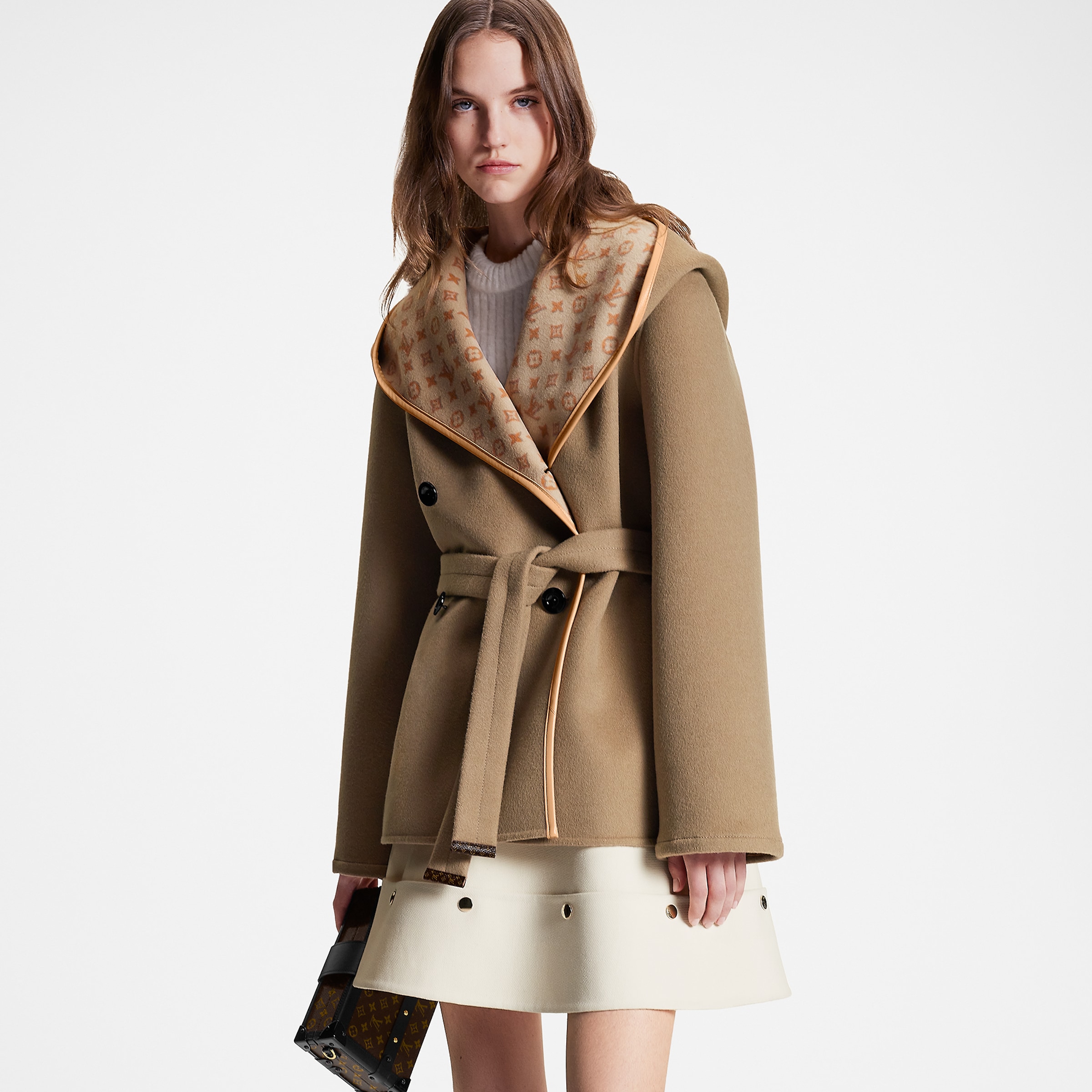 Louis Vuitton Wool Wrap Hooded Coat Jacket #nigo96573
