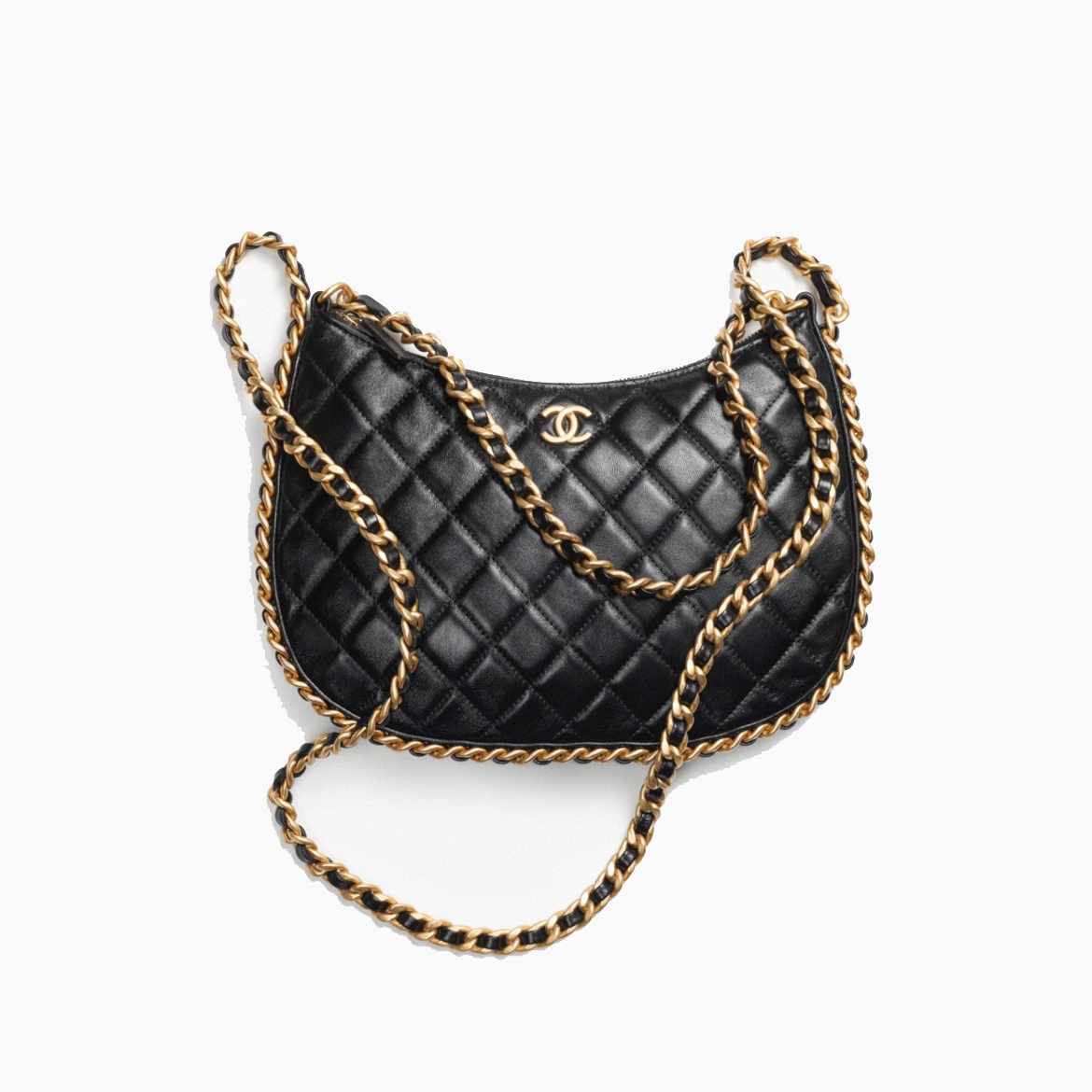 Chanel Black Leather Chain Diagonal Bag #nigo21913