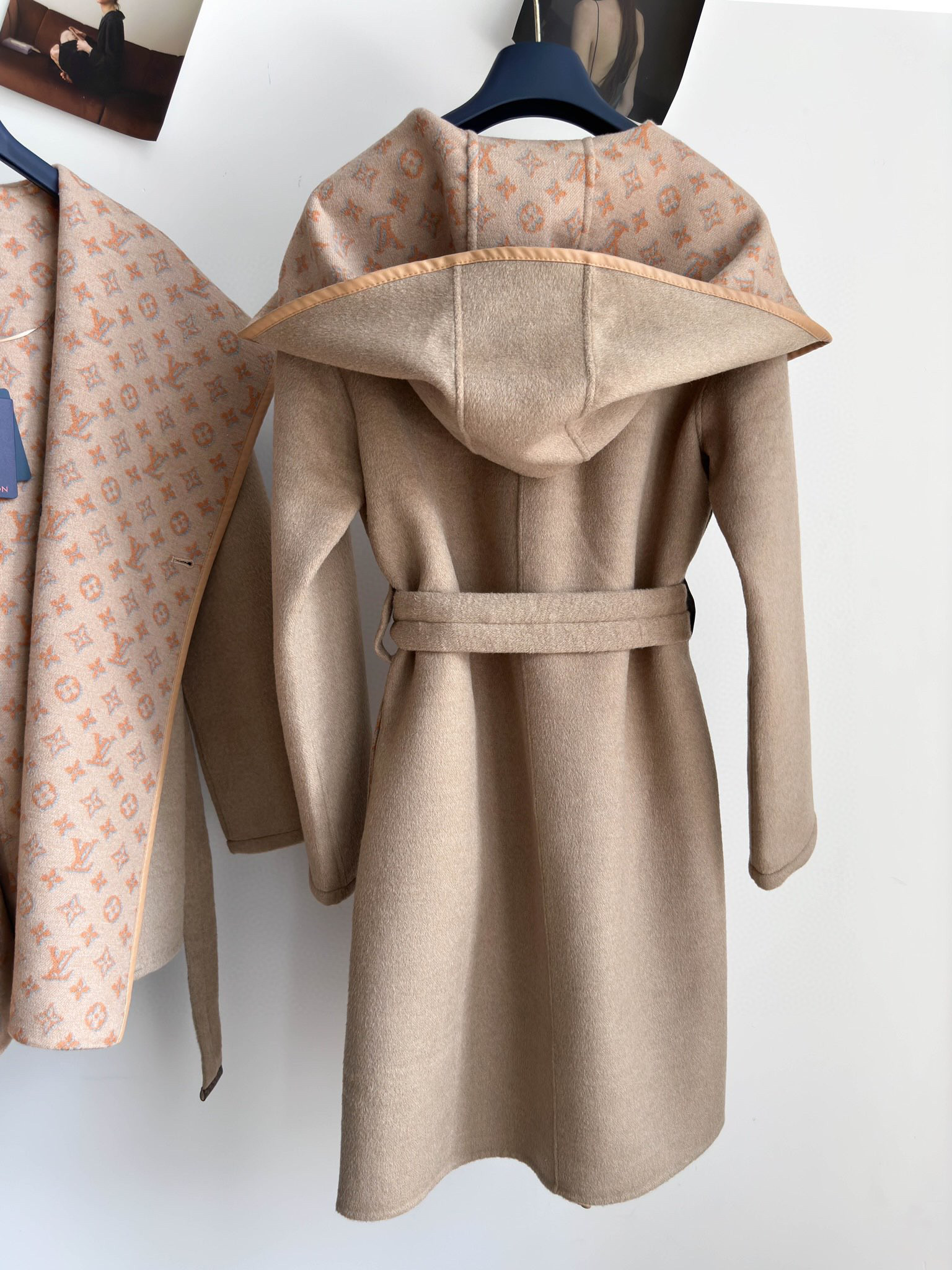 Louis Vuitton Long Wool Wrap Hooded Coat Jacket #nigo96574