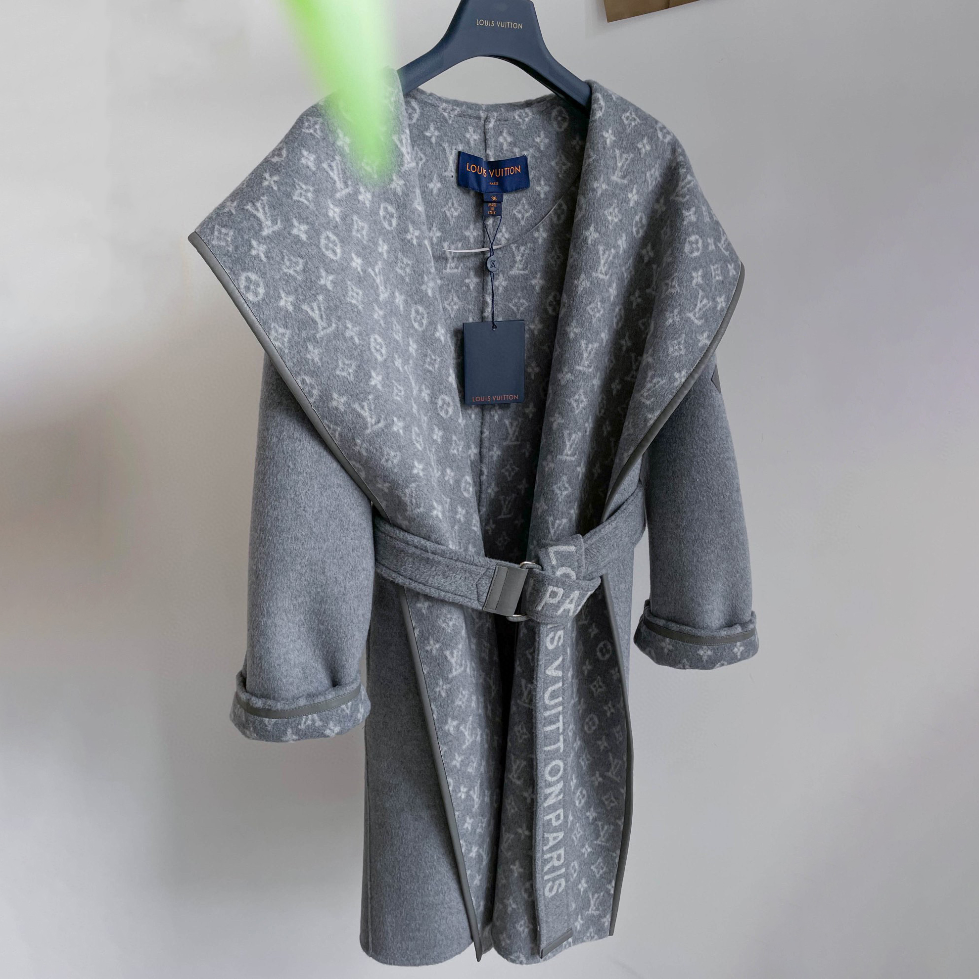 Louis Vuitton Long Wool Wrap Hooded Coat Jacket #nigo96581