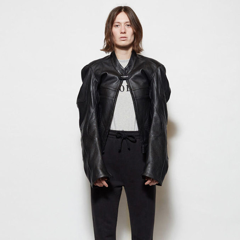 Vetements Black Short Sleeved Leather Jacket #nigo21919