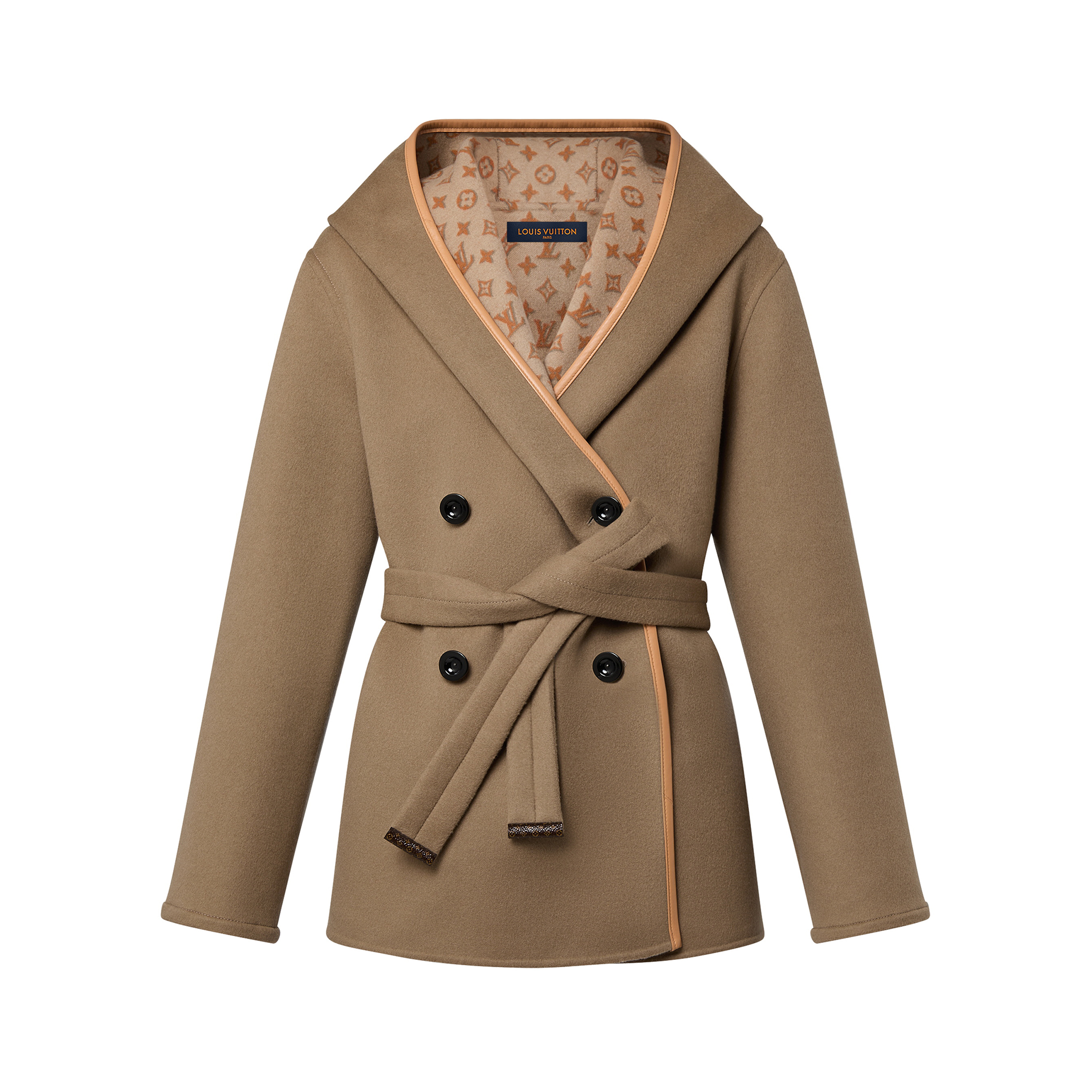 Louis Vuitton Wool Wrap Hooded Coat Jacket #nigo96573