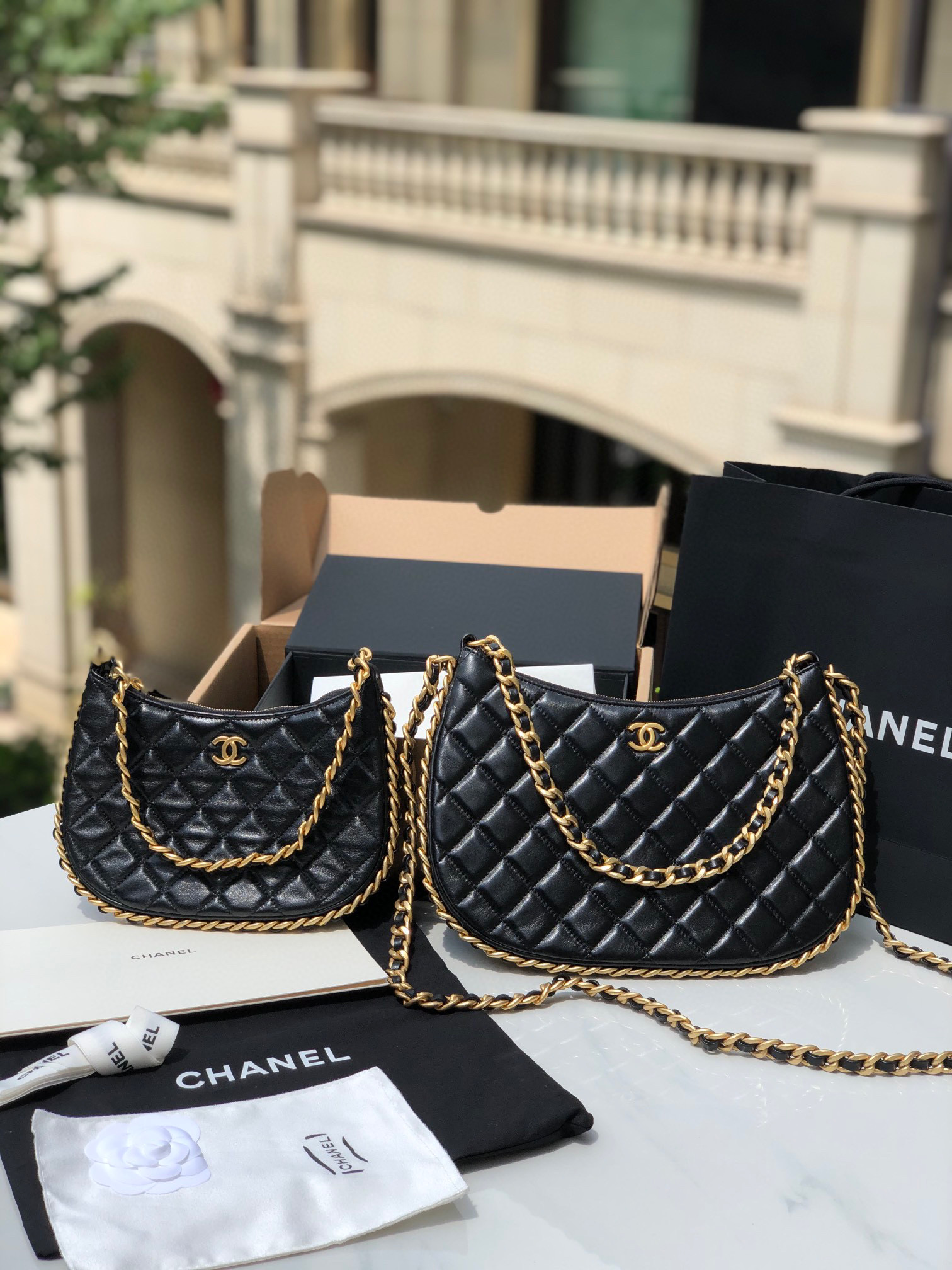 Chanel Black Leather Chain Diagonal Bag #nigo21913
