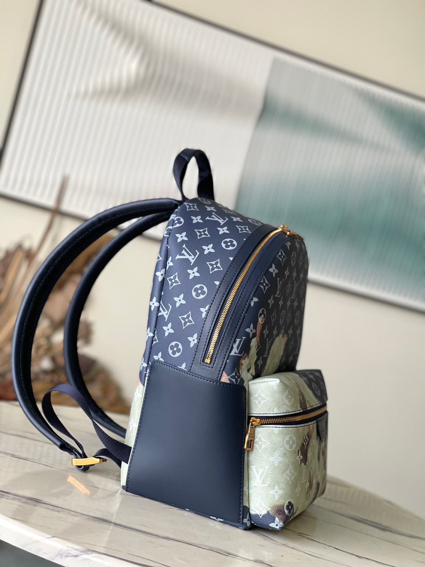 Louis Vuitton Leather Printed Backpack Bag #nigo21926