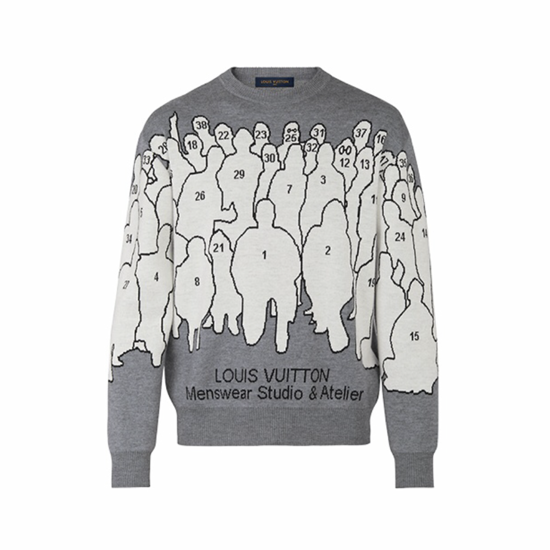 Louis Vuitton Grey Printed Knitted Long Sleeved Sweater #nigo21939