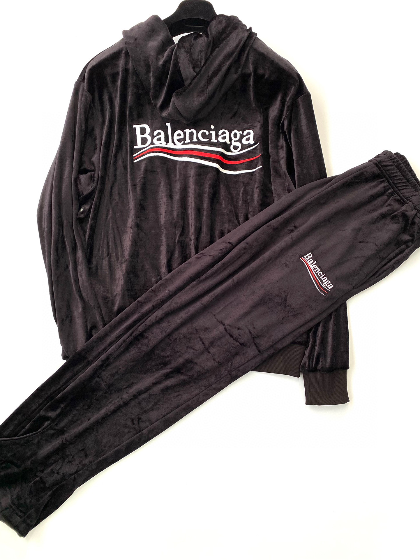 Balenciaga Black Velvet Coat And Pants Set #nigo21942