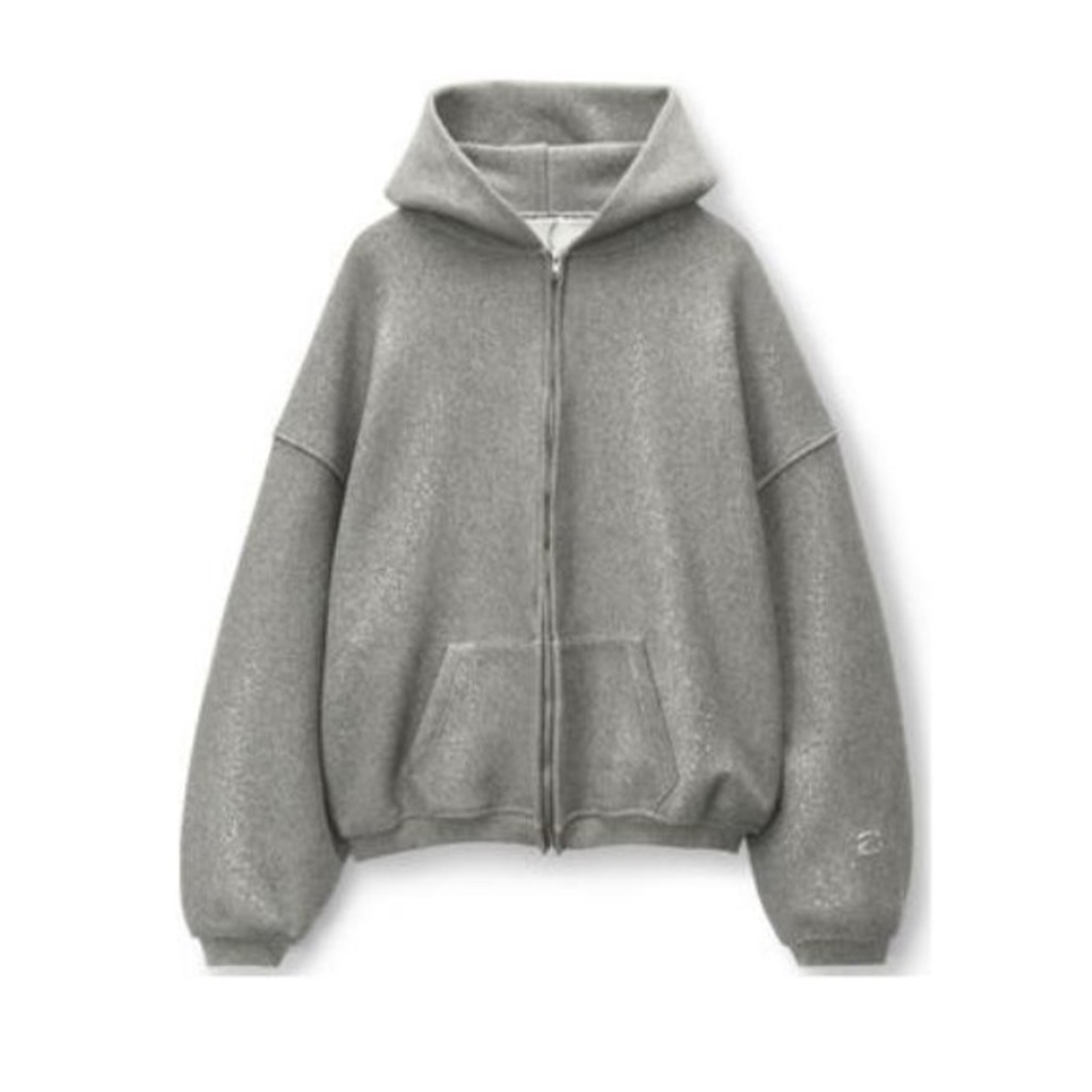 Alexander Wang Gray Zippered Loose Hooded Sweatshirt Ngvp #nigo6687