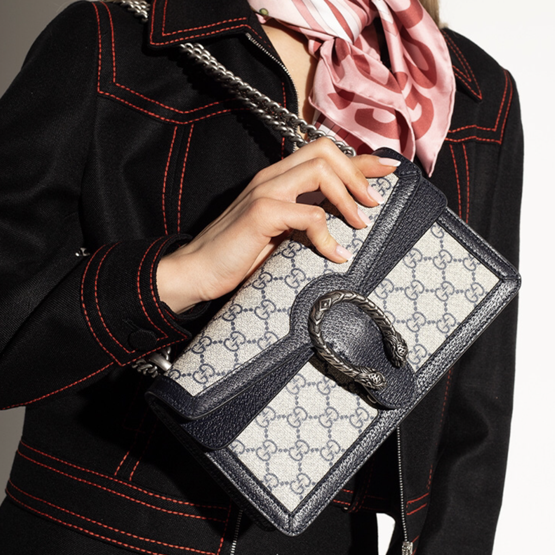 Gucci Dionysus Leather Panel Canvas Printed Chain Bag #nigo21943