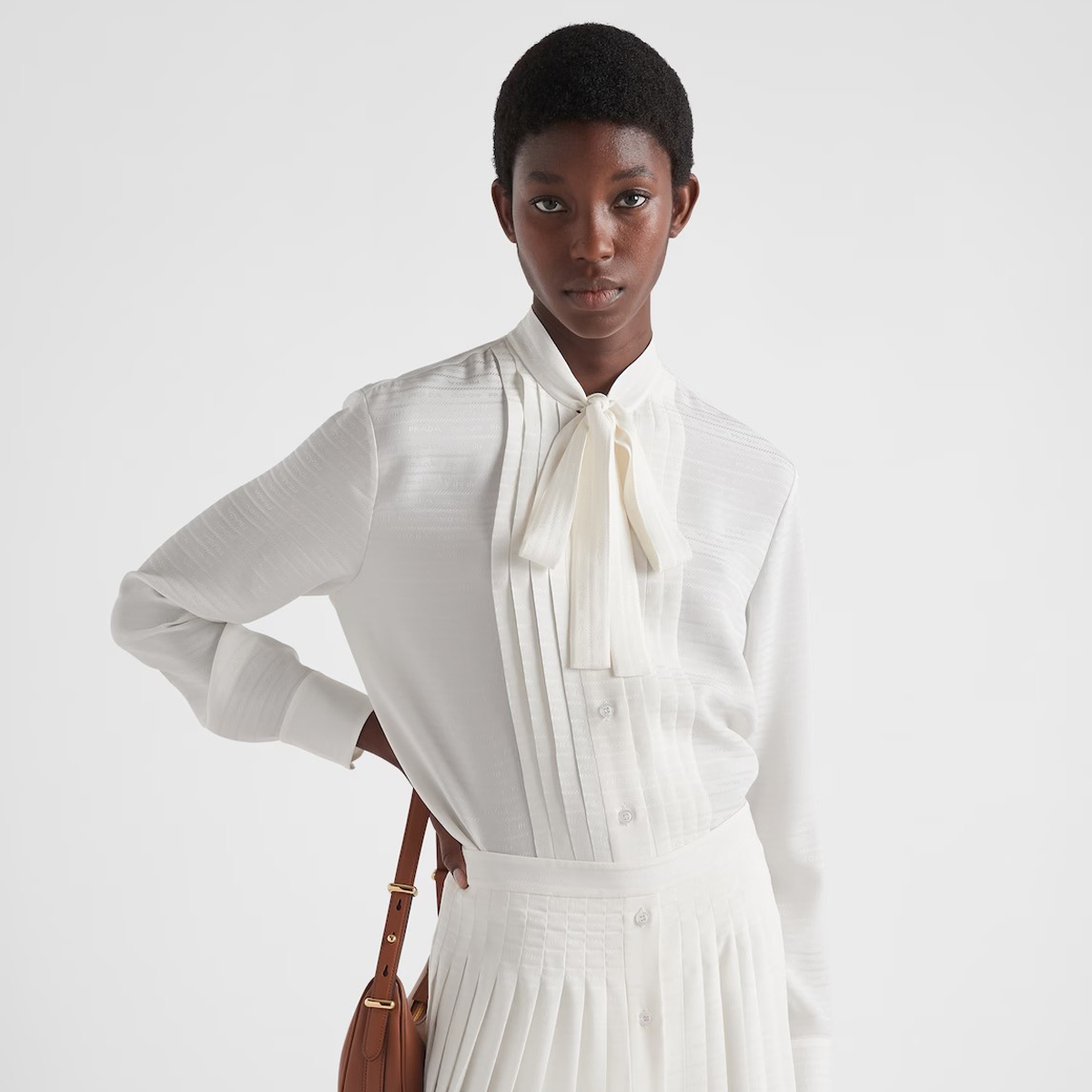 White silk long sleeved shirt #nigo21955