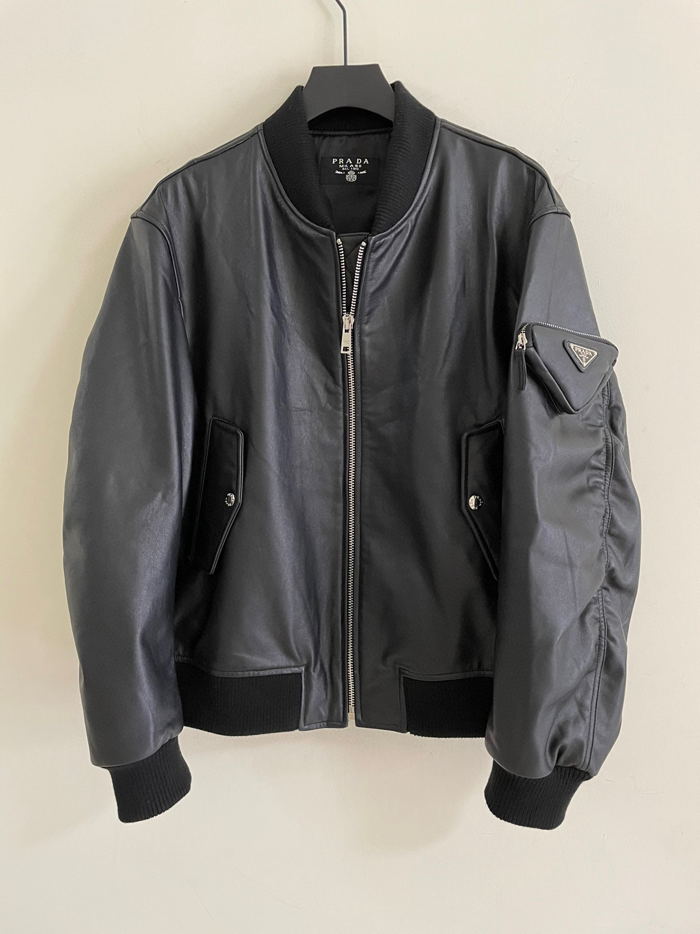 Prada Baseball Jacket Jacket Leather Jacket #nigo21967