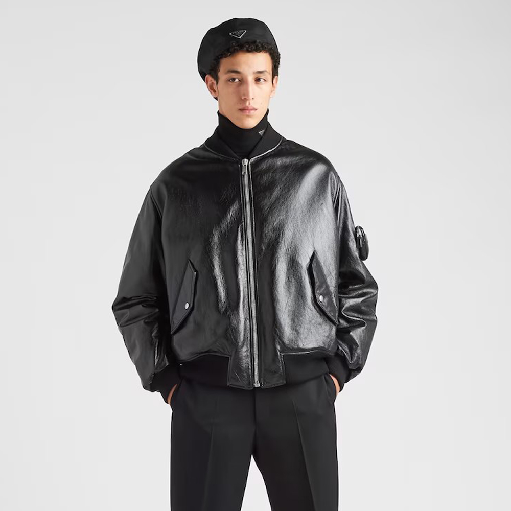 Prada Baseball Jacket Jacket Leather Jacket #nigo21967