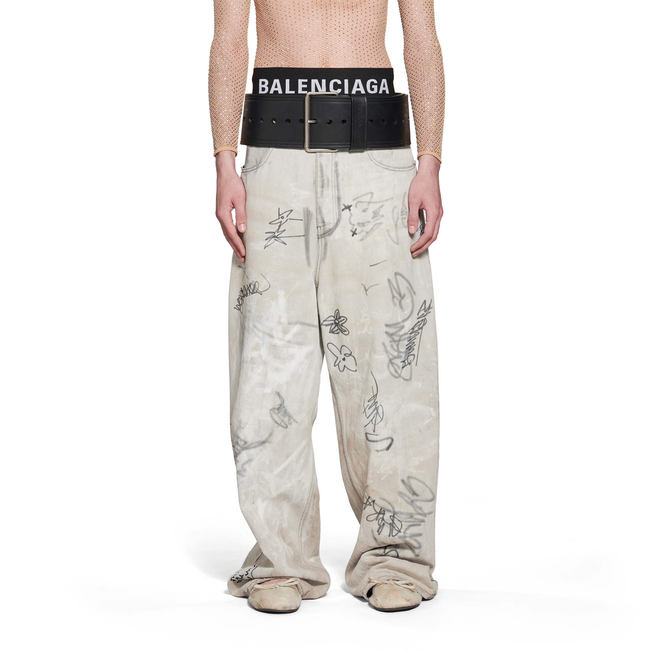 Balenciaga Graffiti Loose Fit Denim Pants Ngvp #nigo6578