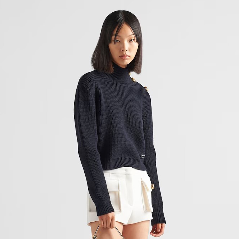 Prada High Neck Short Style Long Sleeved Sweater #nigo21953