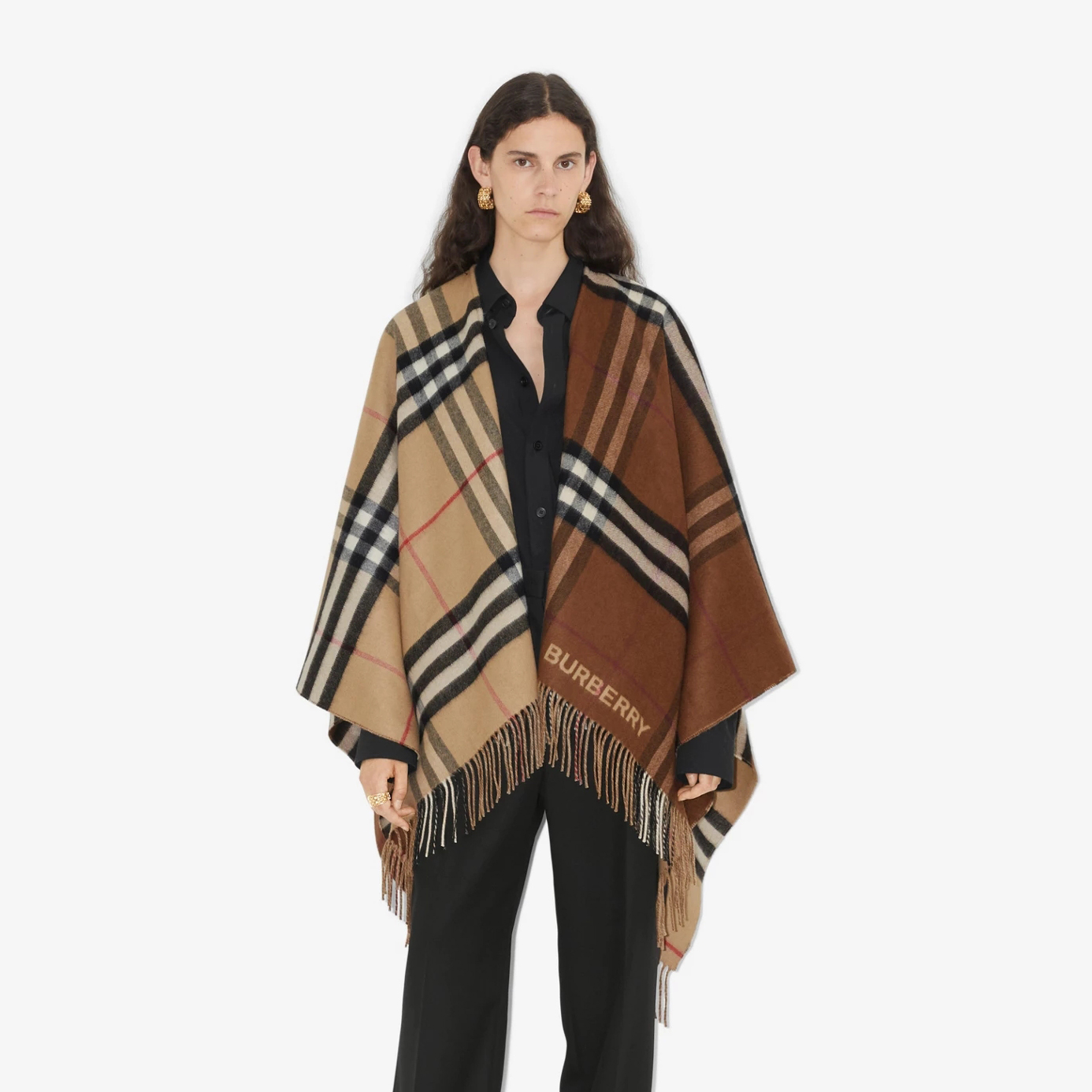 Burberry Plaid Wool Shawl Scarf #nigo96623